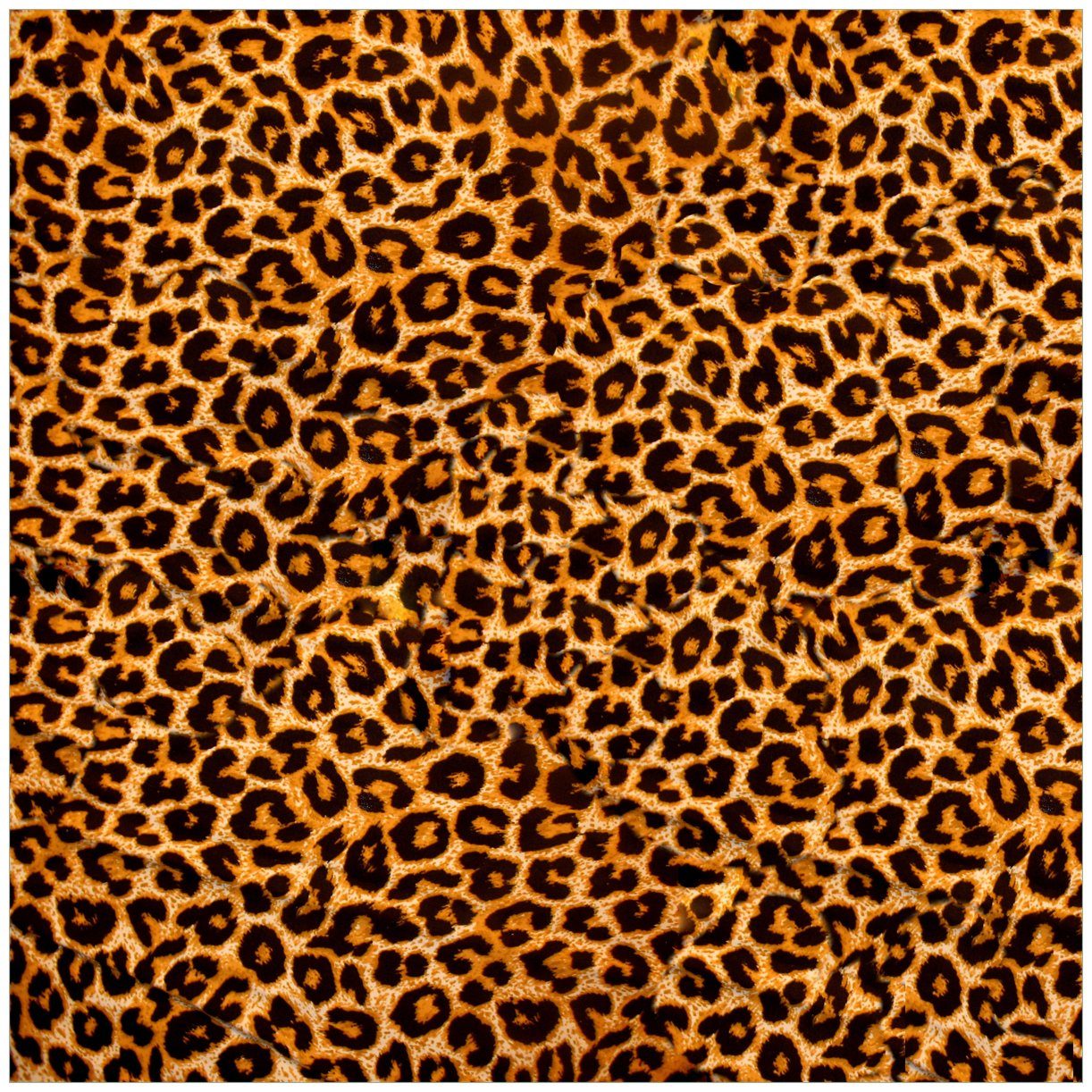 Wallario Tischplatte Leopardenmuster in orange schwarz (1 St), für Ikea Lack Tisch geeignet