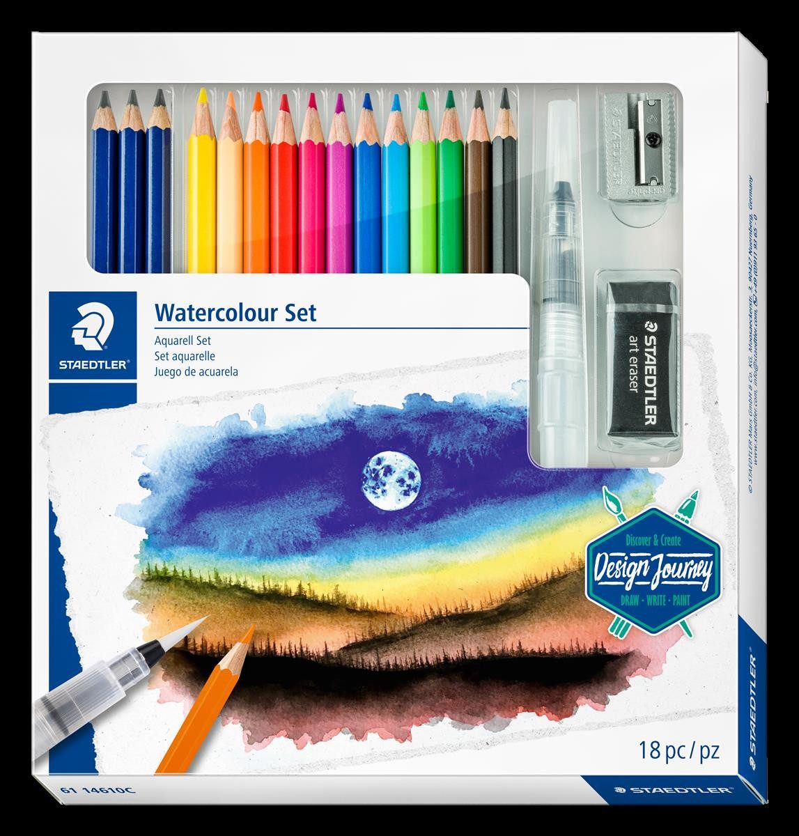 STAEDTLER Kugelschreiber 14610C STAEDTLER Zeichenset Watercolour Design Journey, 18-teilig