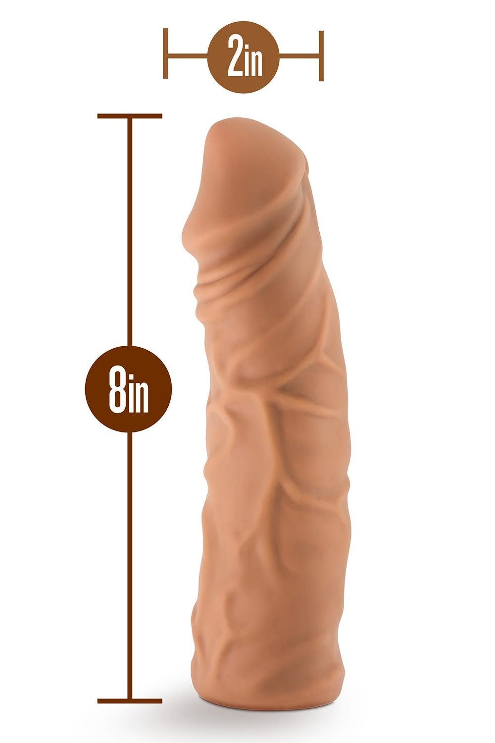 Blush Dildo Lock On Argonite 8Inch Dildo With Suction Cup Adapter Mocha 19,6cm