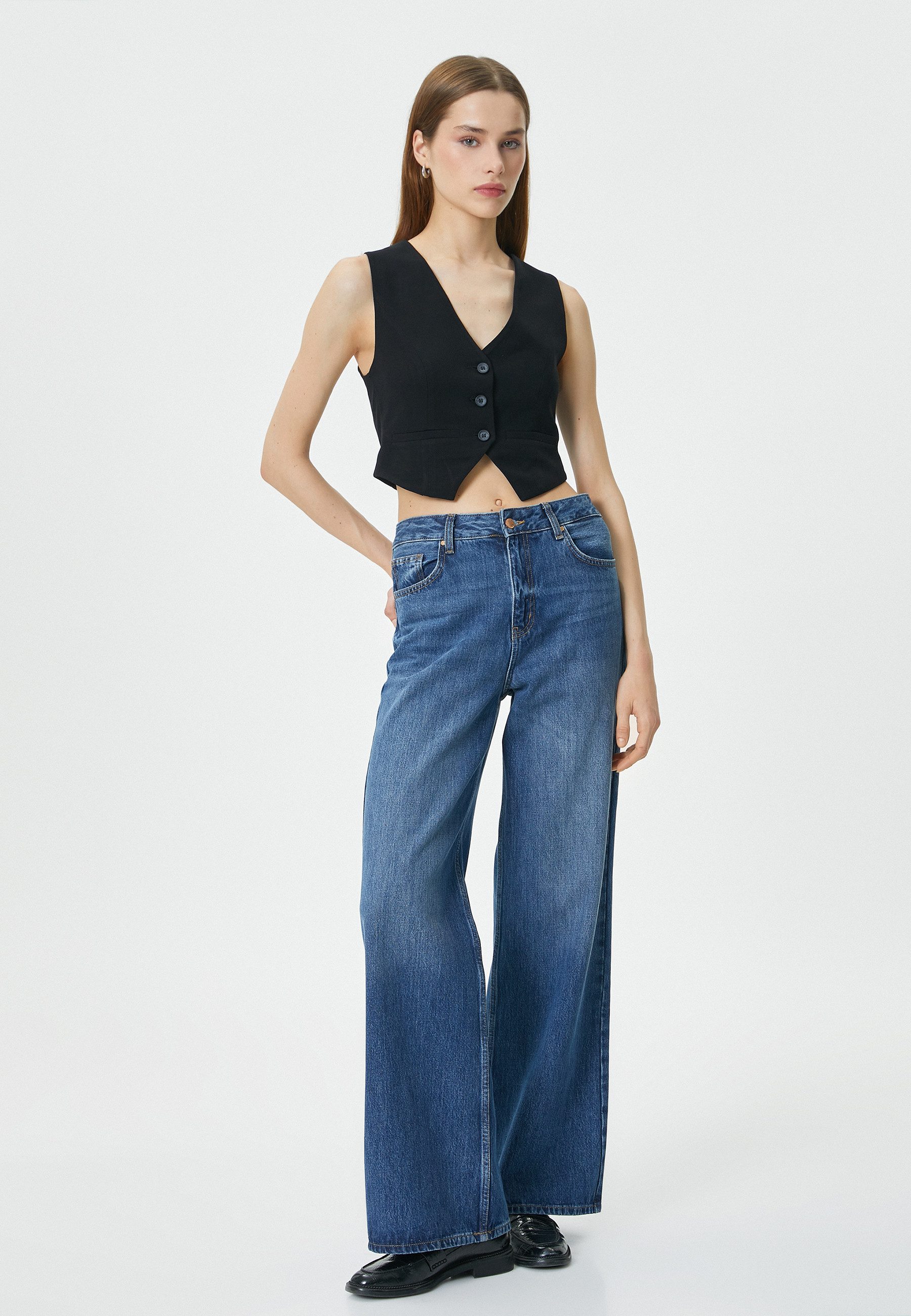 Koton Anzugweste V-Kragen Anzugweste