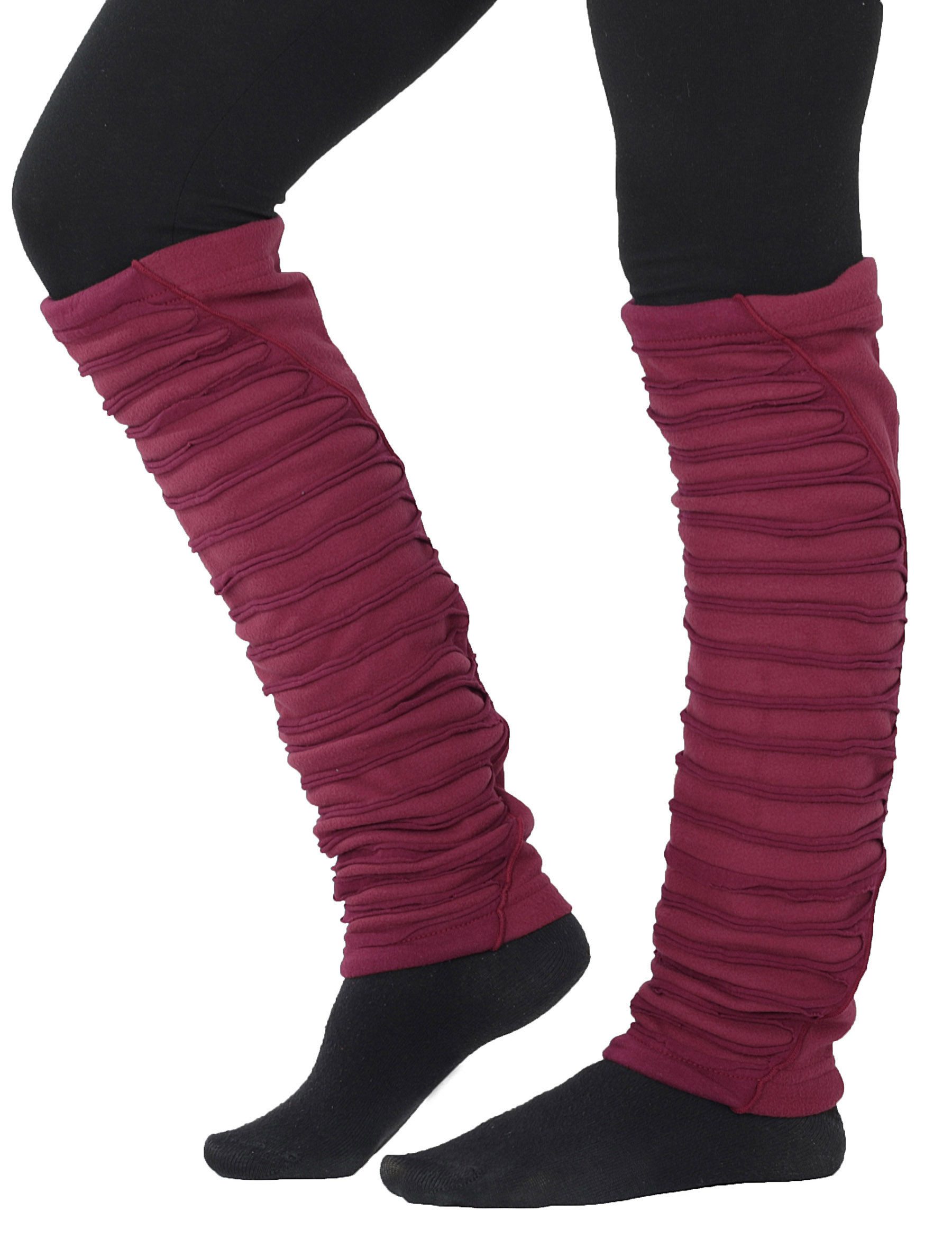 PUREWONDER Beinstulpen Stulpen aus Fleece und Jersey, Damen Beinstulpen LW2 Rot (1 Paar) Einheitsgröße