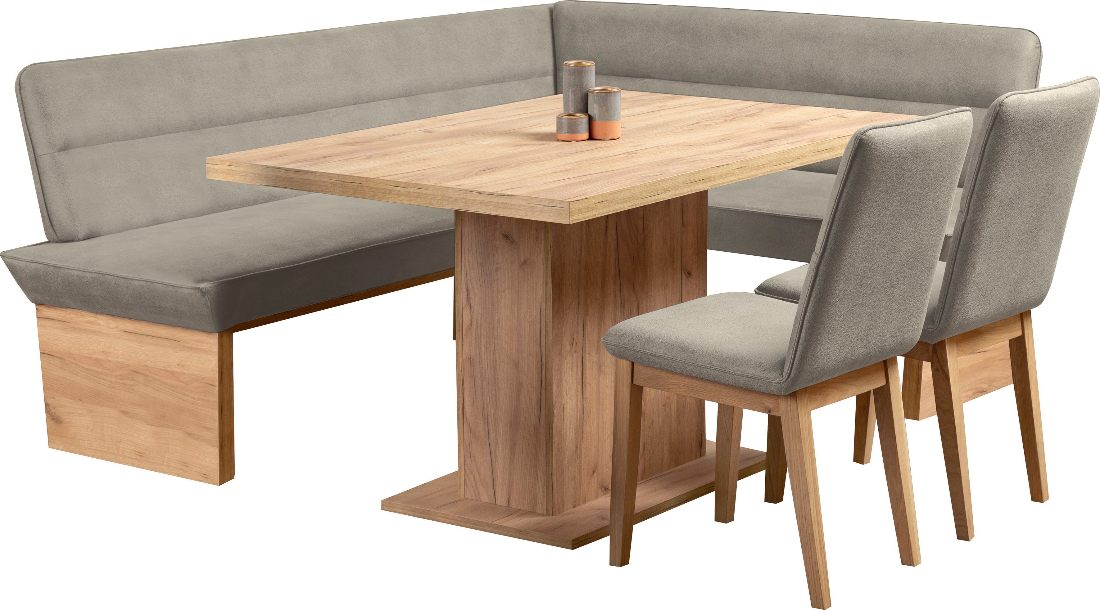 OTTO home Eckbankgruppe Beluna + Cross Essecke Sitzgruppe Eckbank Küchenbank, (Set, 4-tlg., Eckbank, 2 Stühle und Tisch), Sitzgruppe Esszimmer Stühle Tisch und  – Bild 3 von 5