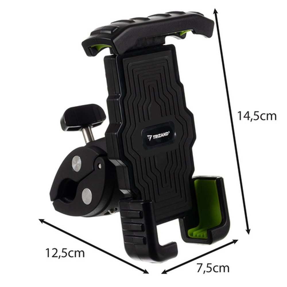 Trizand Smartphone-Halterung Fahrradhalterung Telefonhalter, (bis 7 Zoll, Spar-Set, passt flexibel zu vielen Modellen, 360°-Drehsperre und Antivibrationspads ga – Bild 2 von 5