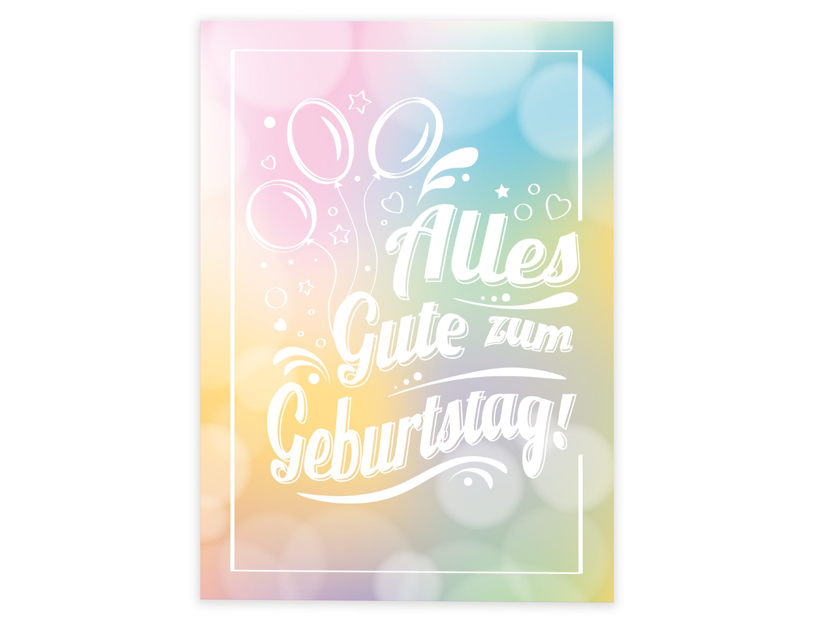 LIMONIA Glückwunschkarte Geburtstagskarte Kinder Grusskarte für Geburtstag A4 Klappkarte XXL, Große A4 Geburtstagskarte Farbverlauf – Stabil, hochwertig, bunt