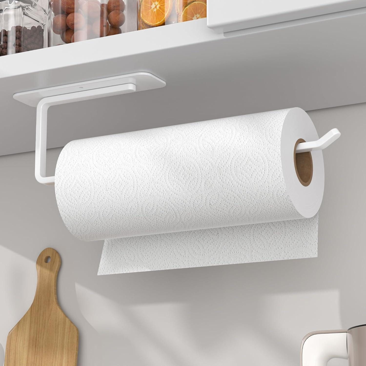 LuxusKollektion Küchenrollenhalter Küchenrollenhalter ohne Bohren selbstklebend Weiß