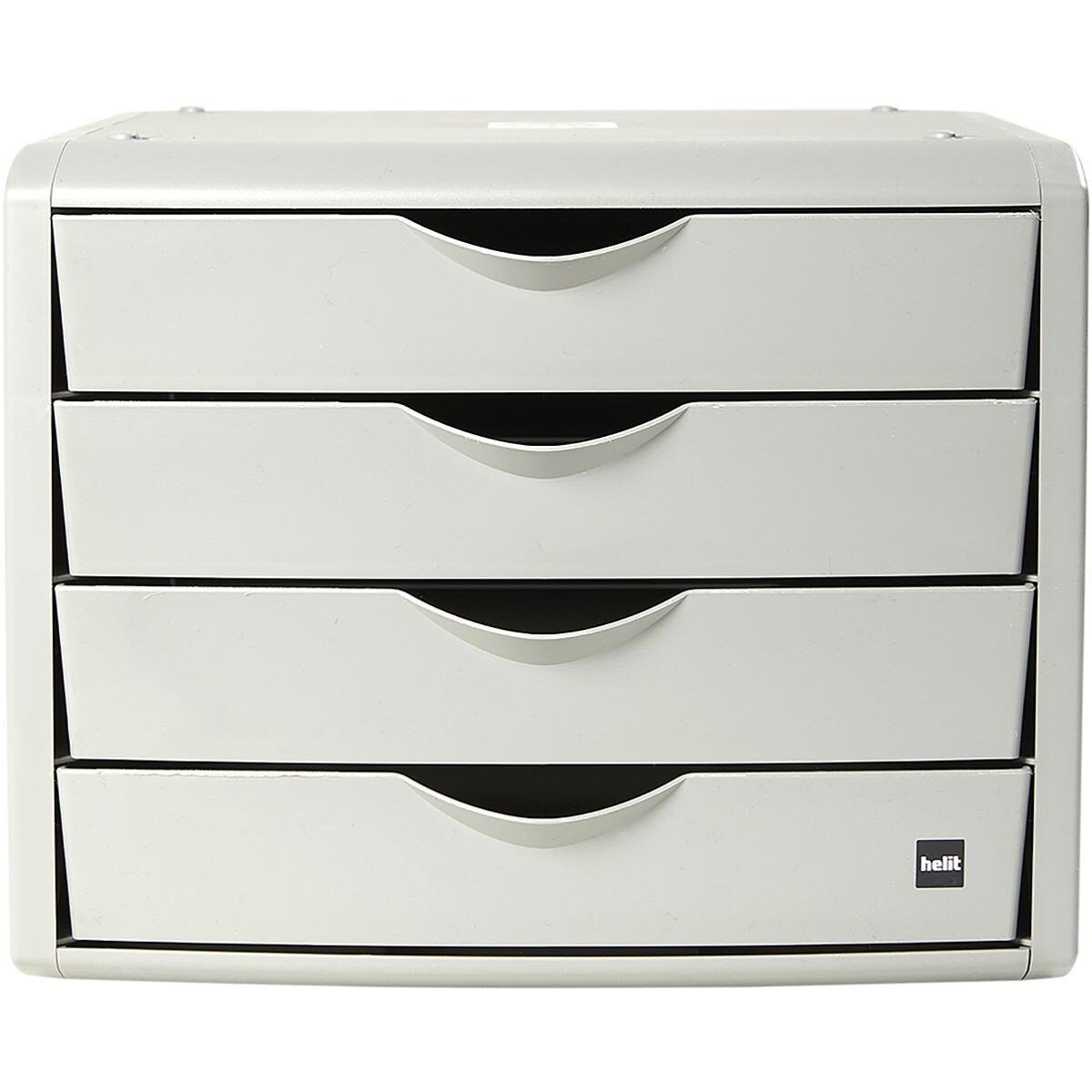 HELIT Schubladenbox the green chameleon, mit 4 Schubladen, geschlossen, stapelbar, Recycling-Kunststoff