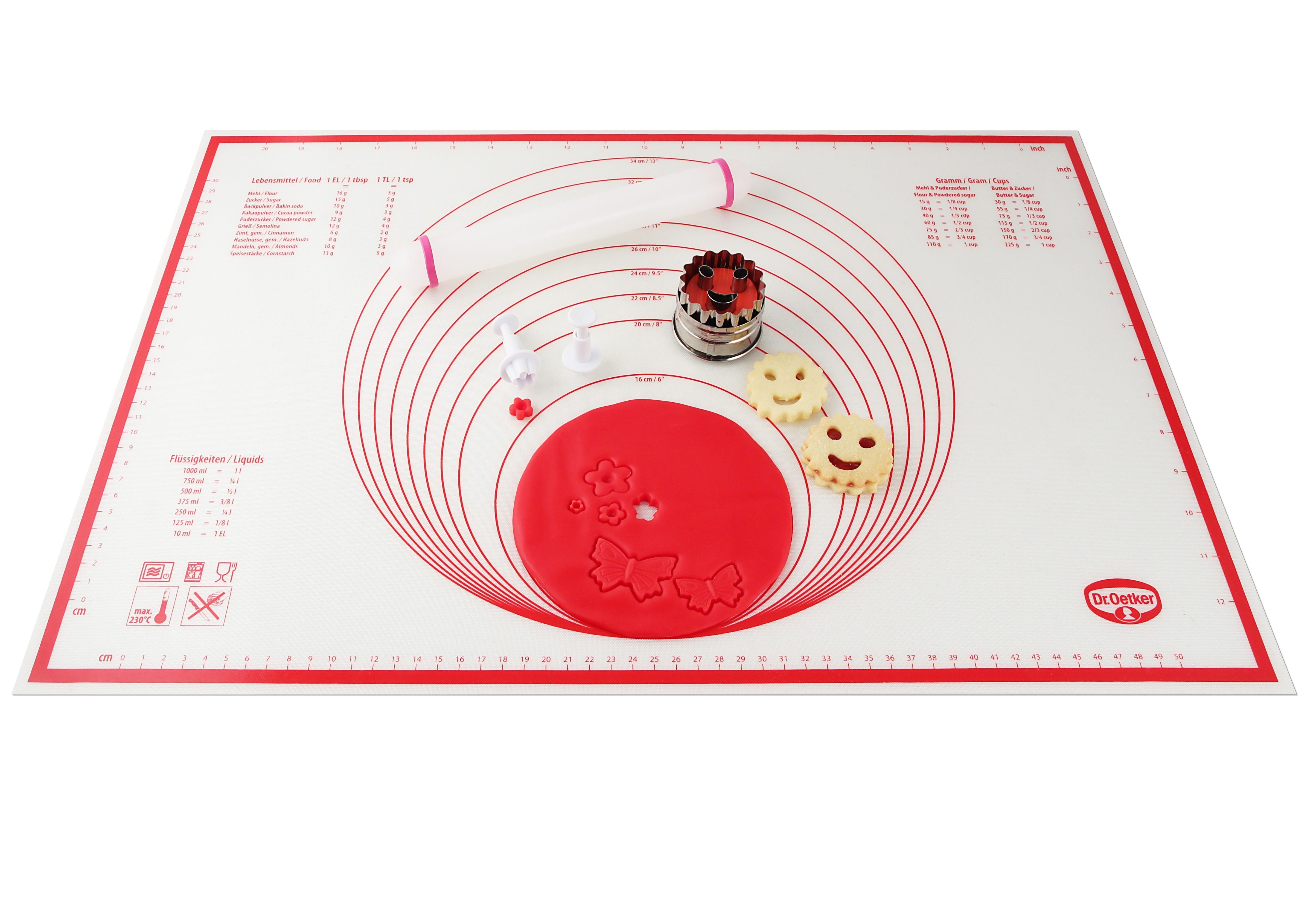 Dr. Oetker Küchenhelfer Ausrollmatte, Silikon (1-tlg), aus Silikon