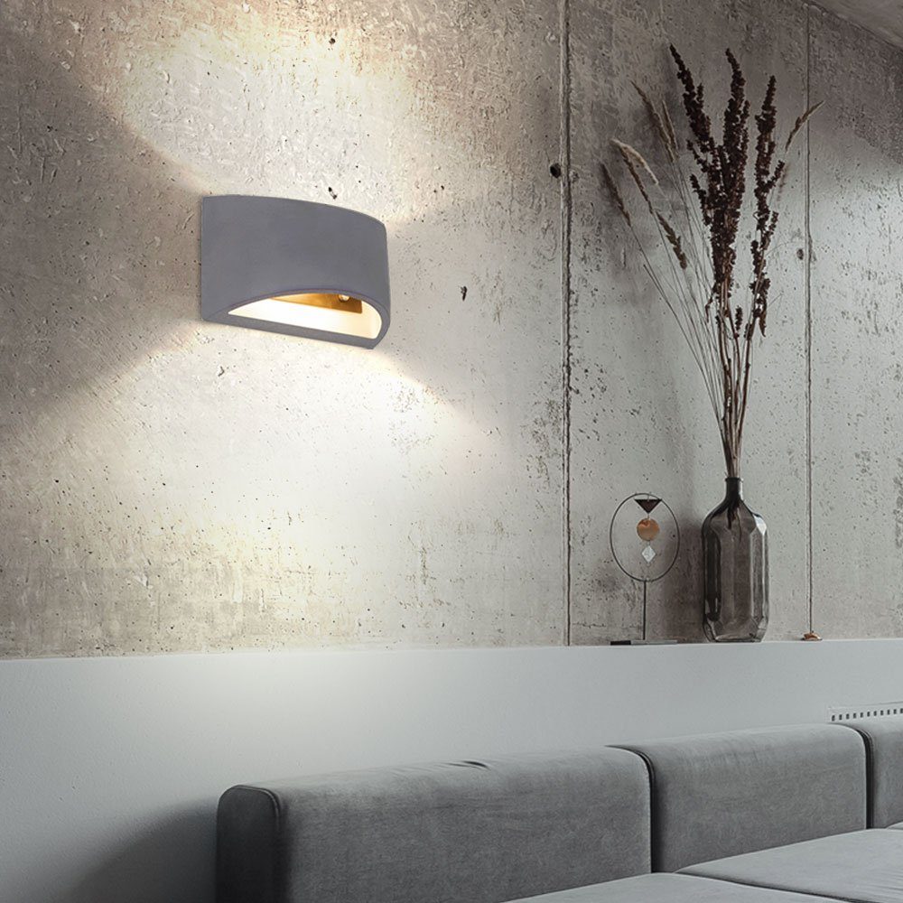 etc-shop LED Wandleuchte, Leuchtmittel inklusive, Warmweiß, Down Lampe LED- and Beton Up Modern Wandlampe Innen Flur