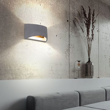 etc-shop LED Wandleuchte, Leuchtmittel inklusive, Warmweiß, Wandlampe Innen Modern Flur Up and Down Lampe Beton LED-