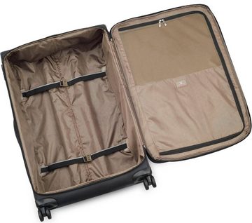 RONCATO Weichgepäck-Trolley Joy, 75 cm, schwarz, 4 Rollen, Weichgepäck-Koffer Reisegepäck mit Volumenerweiterung und TSA Schloss