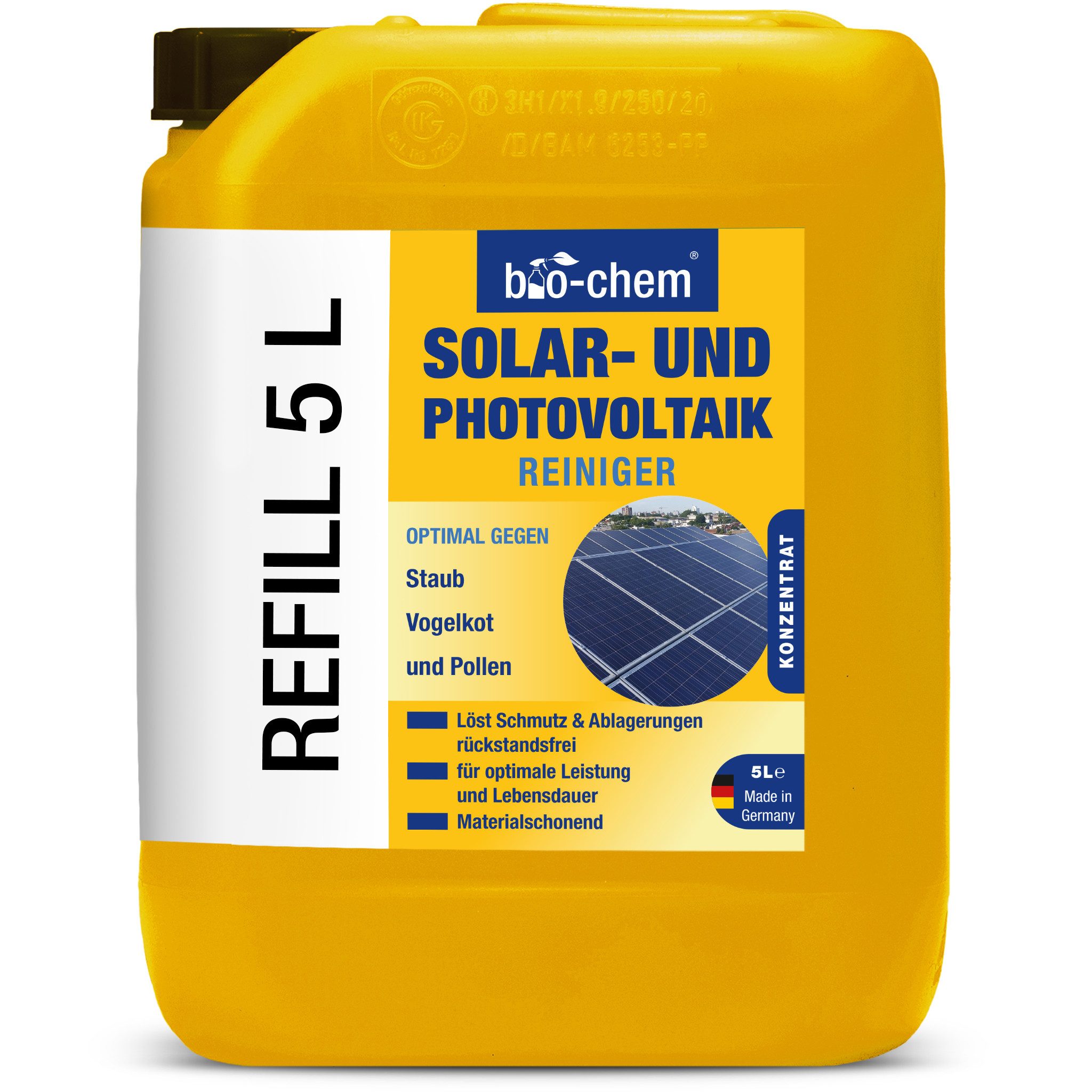 bio-chem Solar- und PV Photovoltaik-Reiniger - 1 L Konzentrat 1:20 verdünnbar Reinigungskonzentrat