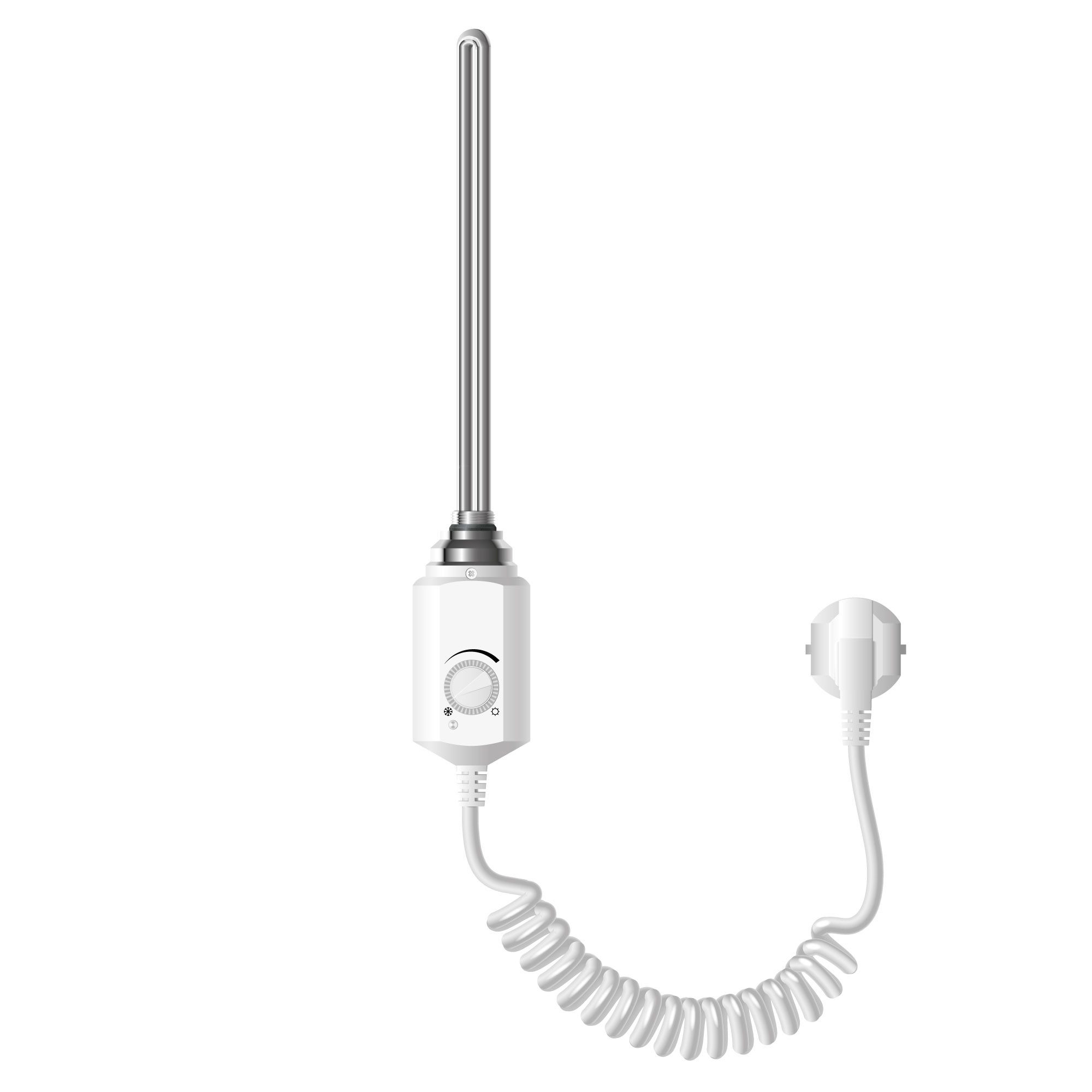 LuxeBath Heizstab Heizelemente für Badheizkörper mit Thermostat und LCD Bildschirm, Elektroheizstab mit Stecker Weiß Heizpatrone Heizelemente 1200W