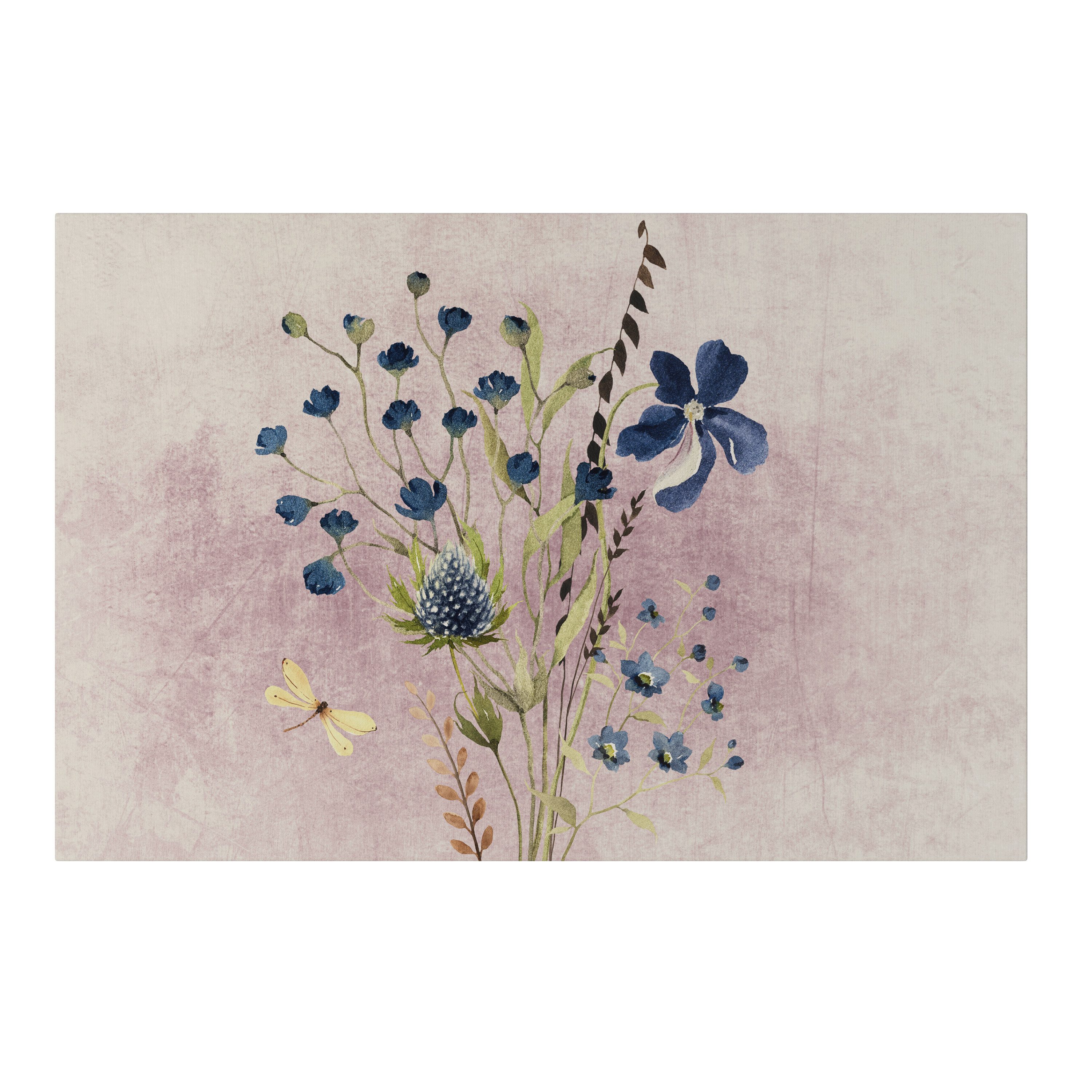 SPACEREBELS Leinwandbild CORNFLOWER REVERIE, Blumen & Pflanzen (1 St), 3 cm Keilrahmen, Baumwollleinwand