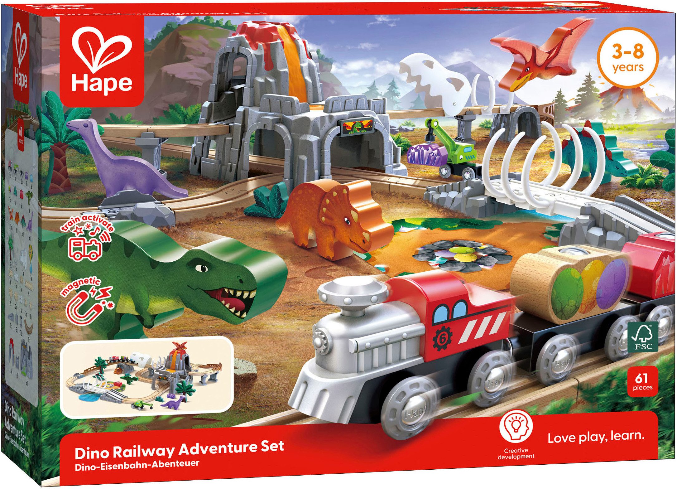 Hape Spielzeug-Eisenbahn Dino-Eisenbahn-Abenteuer, mit Licht- und Soundfunt günstig online kaufen