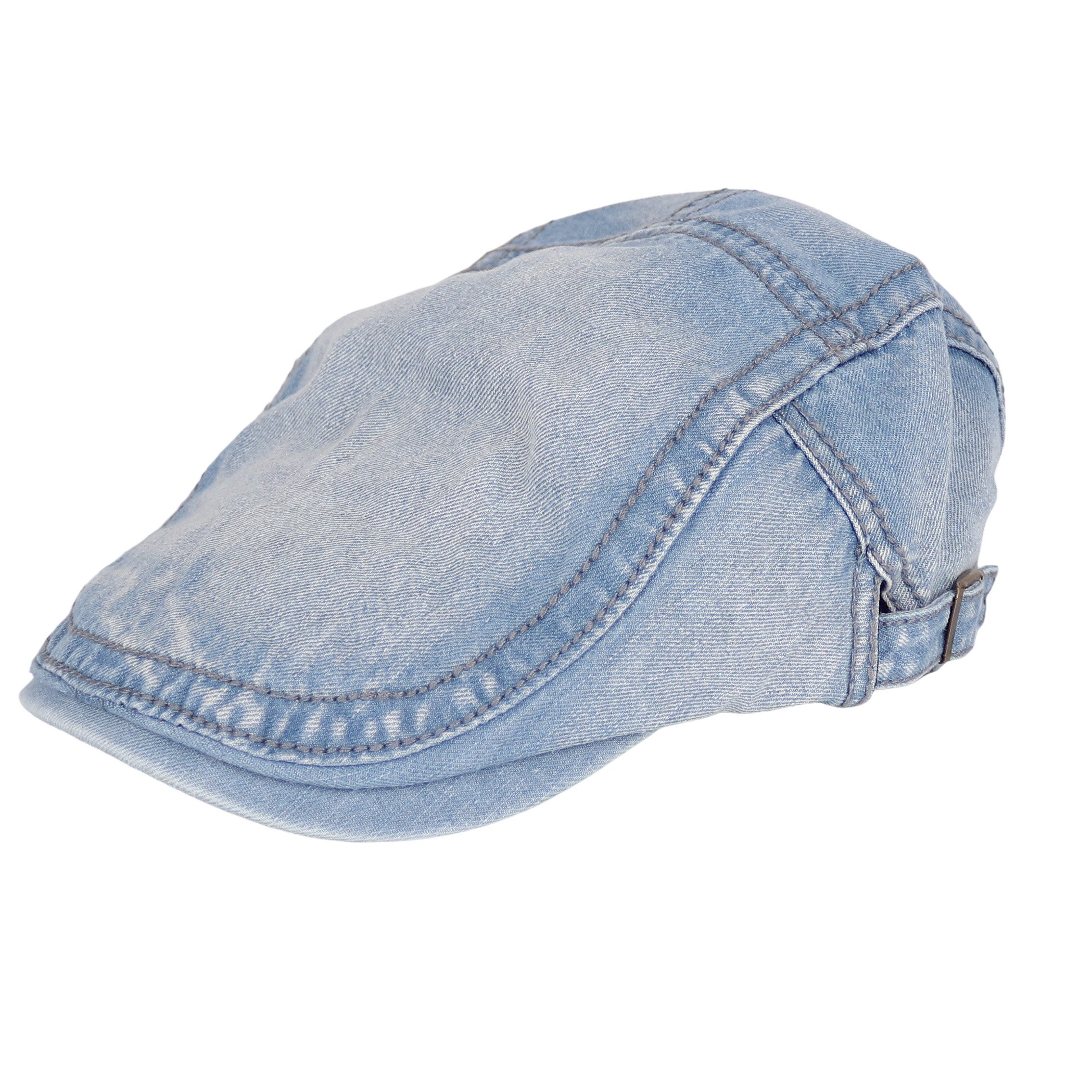 MIRROSI Schiebermütze mit Shirm, Stoff aus Jeans, aus 100% Baumwolle (Herrenmütze, Outdoor Cap, Flatcap, Gatsby Cap, Feldmütze) Atmungsaktiv, Einheitsgröße, Unisex, Damen Herren
