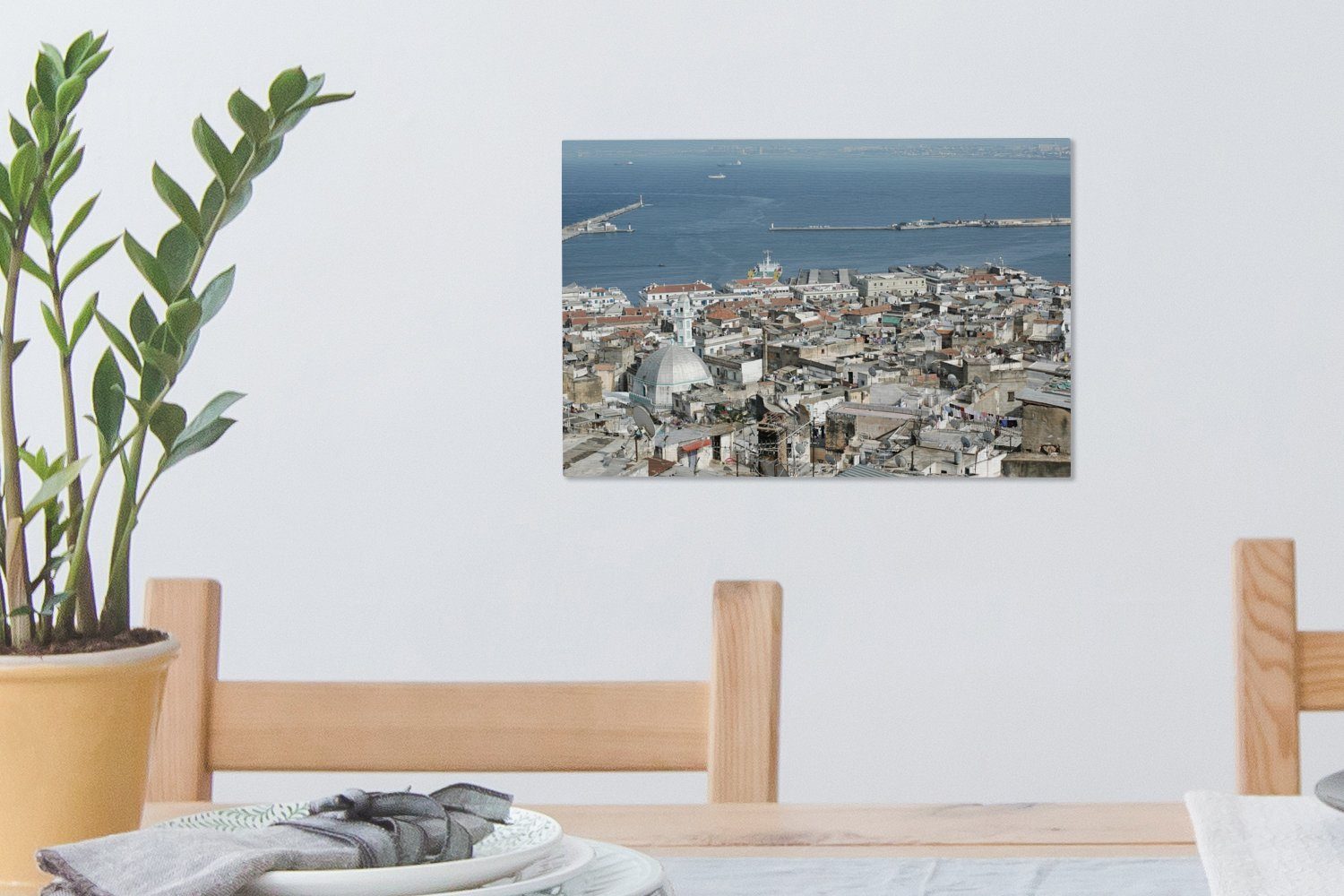 Wanddeko, Meer Hintergrund, Aufhängefertig, Wandbild Algier St), OneMillionCanvasses® dem 30x20 (1 im nordafrikanische Das Leinwandbilder, Leinwandbild cm mit