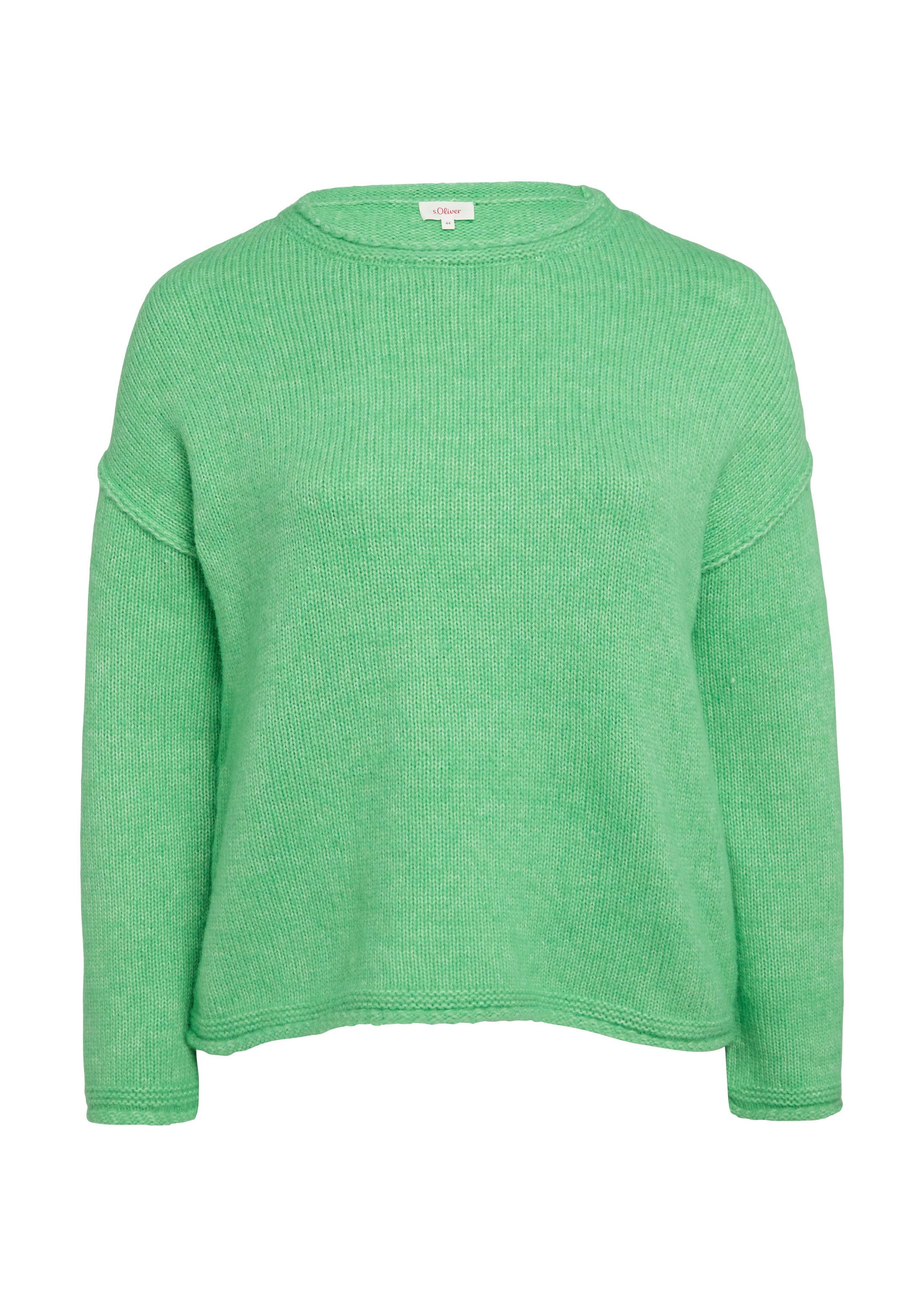 s.Oliver Longpullover Strickpullover Strickpullover mit weiten Ärmeln im Relaxed Fit