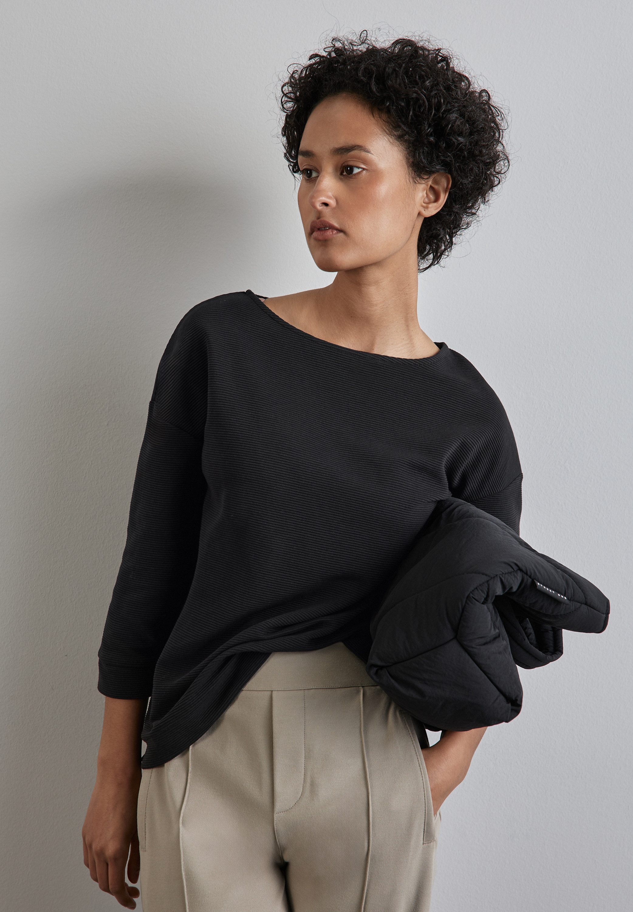 STREET ONE 3/4-Arm-Shirt in Struktur-Optik günstig online kaufen