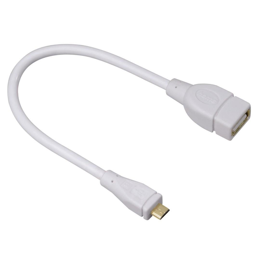 Hama »USB Adapter Kabel OTG, Micro USB Stecker auf USB Buchse, weiß« USB-Kabel,  Micro-USB, USB Typ A (15 cm), f. Smartphones u. Tablets