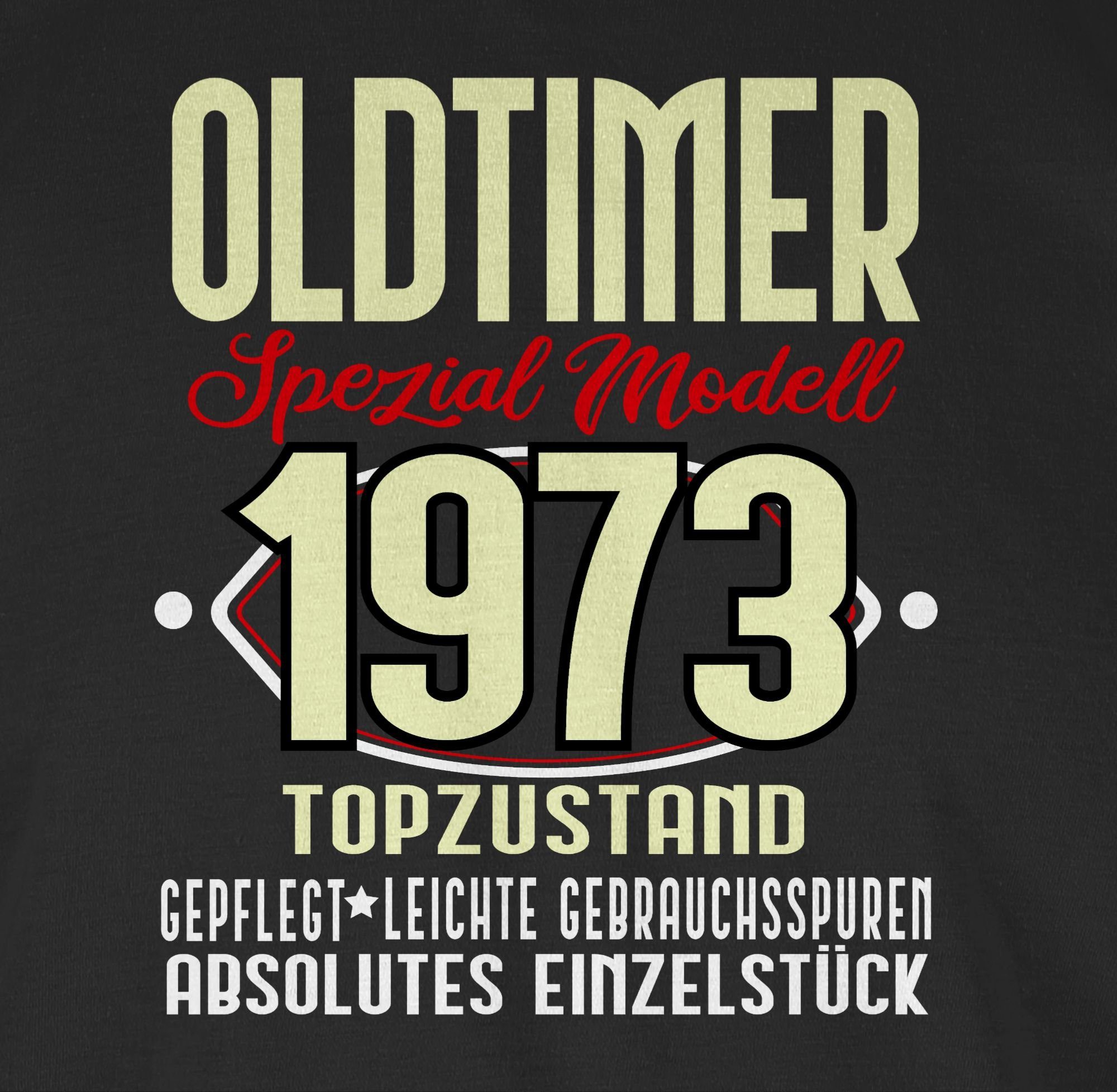 Shirtracer T-Shirt Oldtimer 50. Spezial 1973 Modell Fünfzigster 01 Schwarz Geburtstag