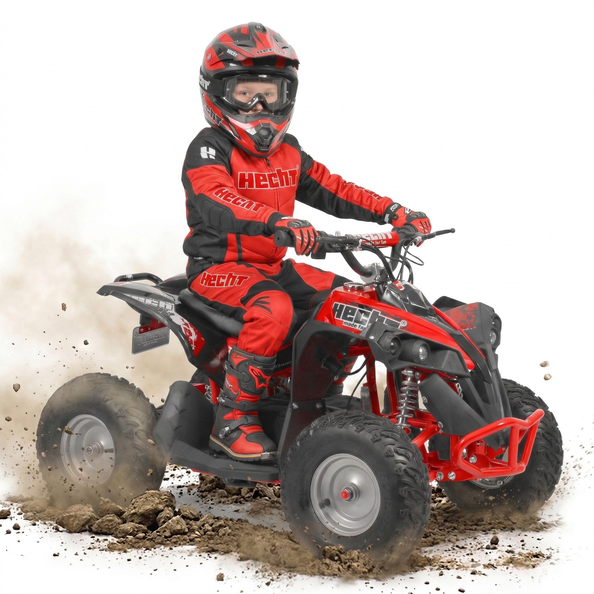 Hecht Elektro-Kinderquad Mini Kinder Quad 1060W 36V bis 35 km/h, Belastbarkeit 70 kg, LED-Frontscheinwerfer, 3 Gänge
