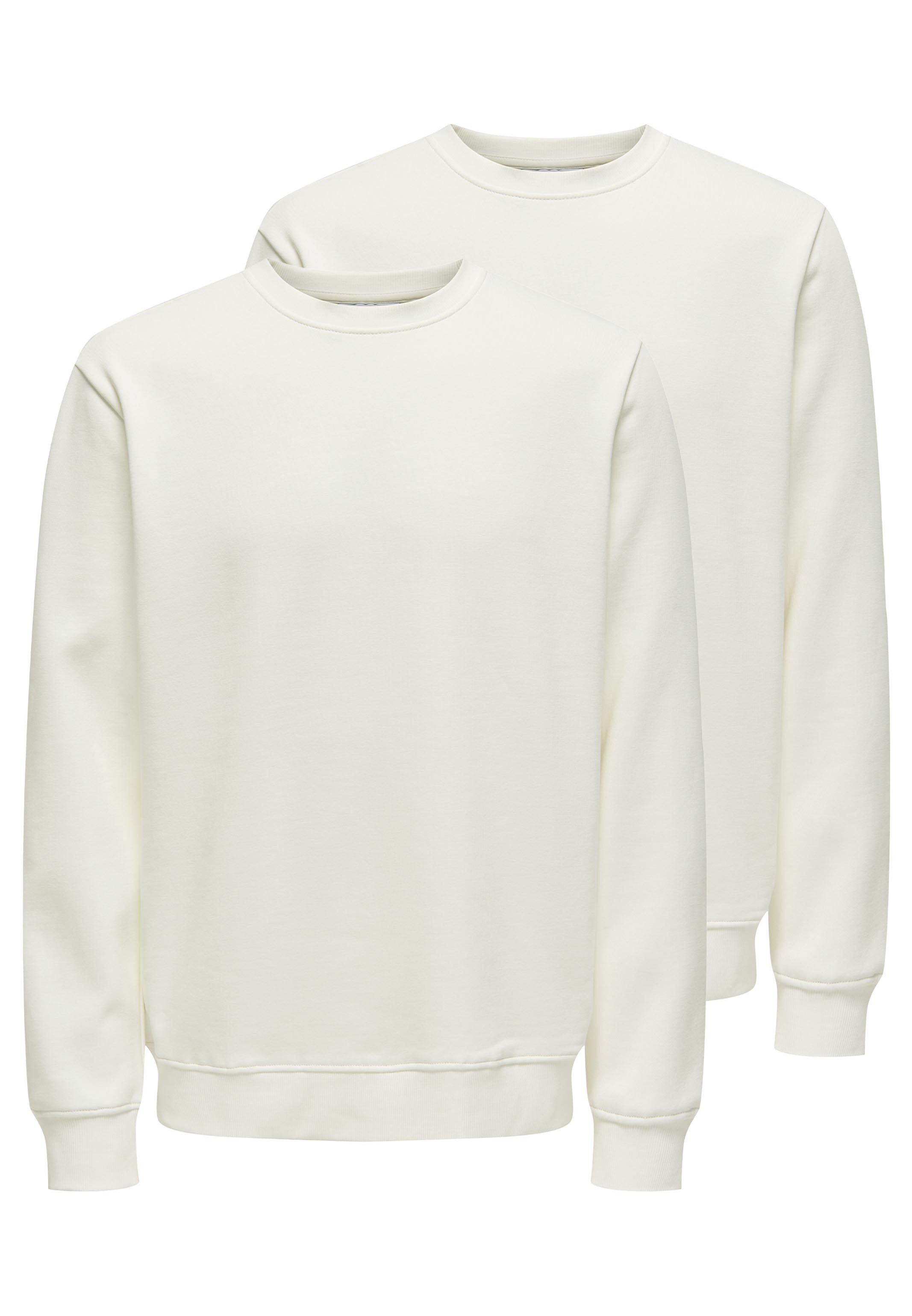 ONLY & SONS Sweatshirt 2er Pack Connor (Spar-Set, 2-tlg) Sweatshirt - Baumwolle - Wärmend / atmungsaktiv