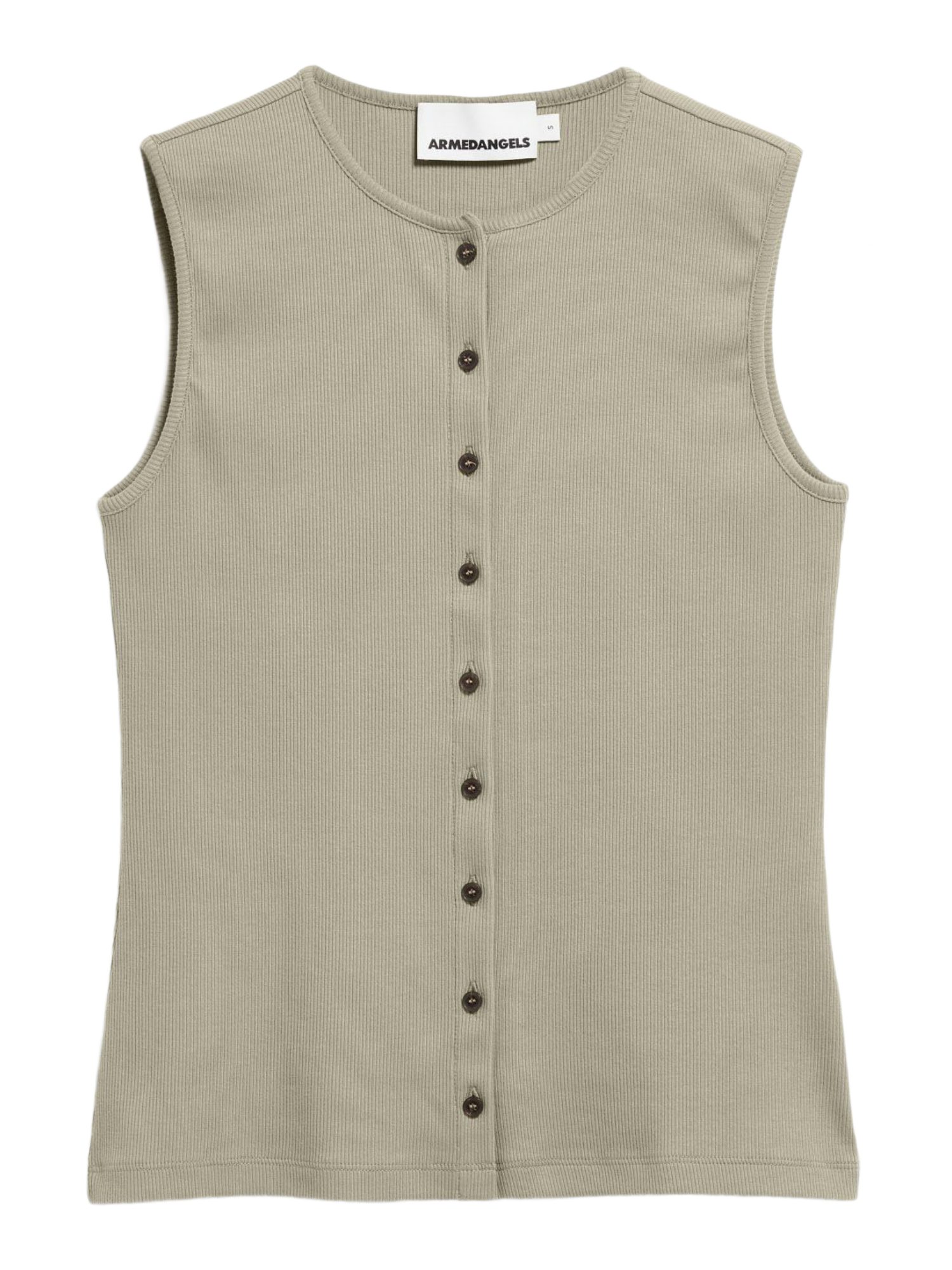 Armedangels Tanktop natur,Casual,Baumwolle,Unifarben,Rundhals,Ärmellos,Regular Fit