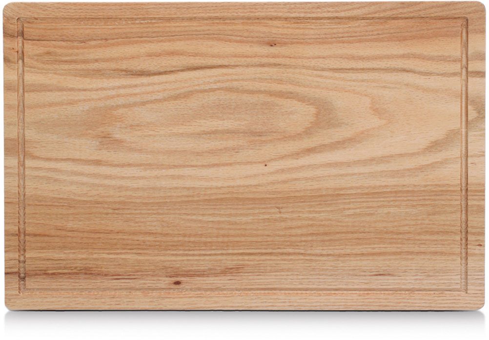 Zeller Present Schneidebrett Servierbrett, Eiche, Eichenholz, integrierte Saftrille, natürliches Material
