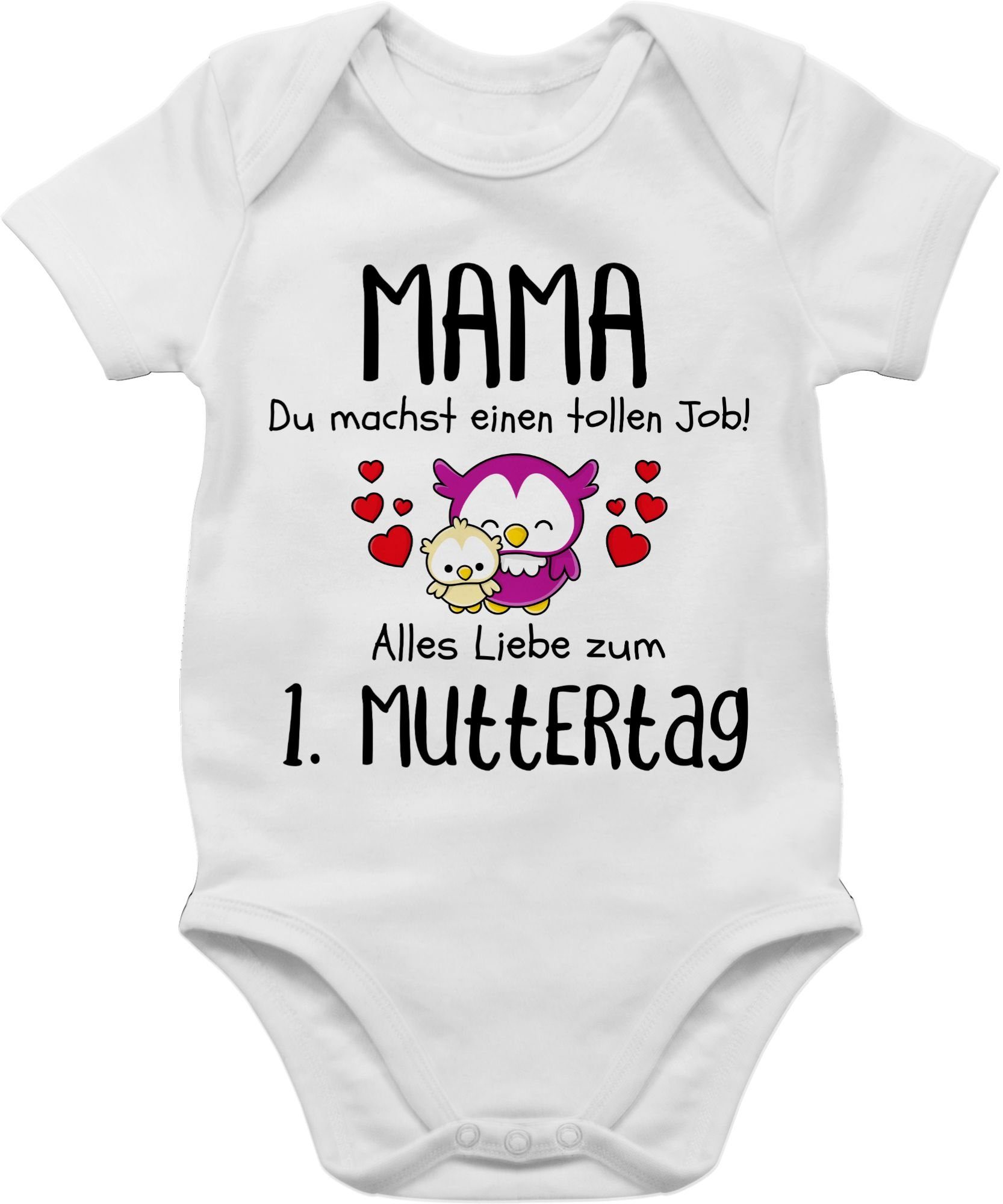 Shirtracer Shirtbody Mama - 1. Muttertag Erster (1-tlg) Muttertagsgeschenk 1 Weiß