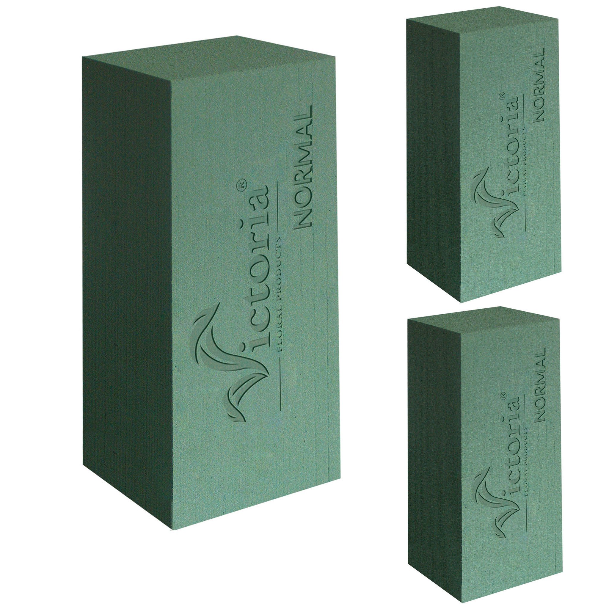 Creativery Bastelmoos, Nass Steckschaum Ziegel 23x11x7,5cm für Frischblumen 3er Set