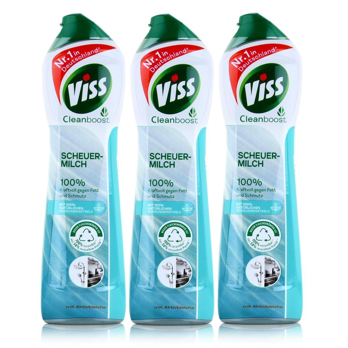 Viss Cleanboost Scheuer-Milch mit Aktivbleiche 500ml (3er Pack) Allzweckreiniger