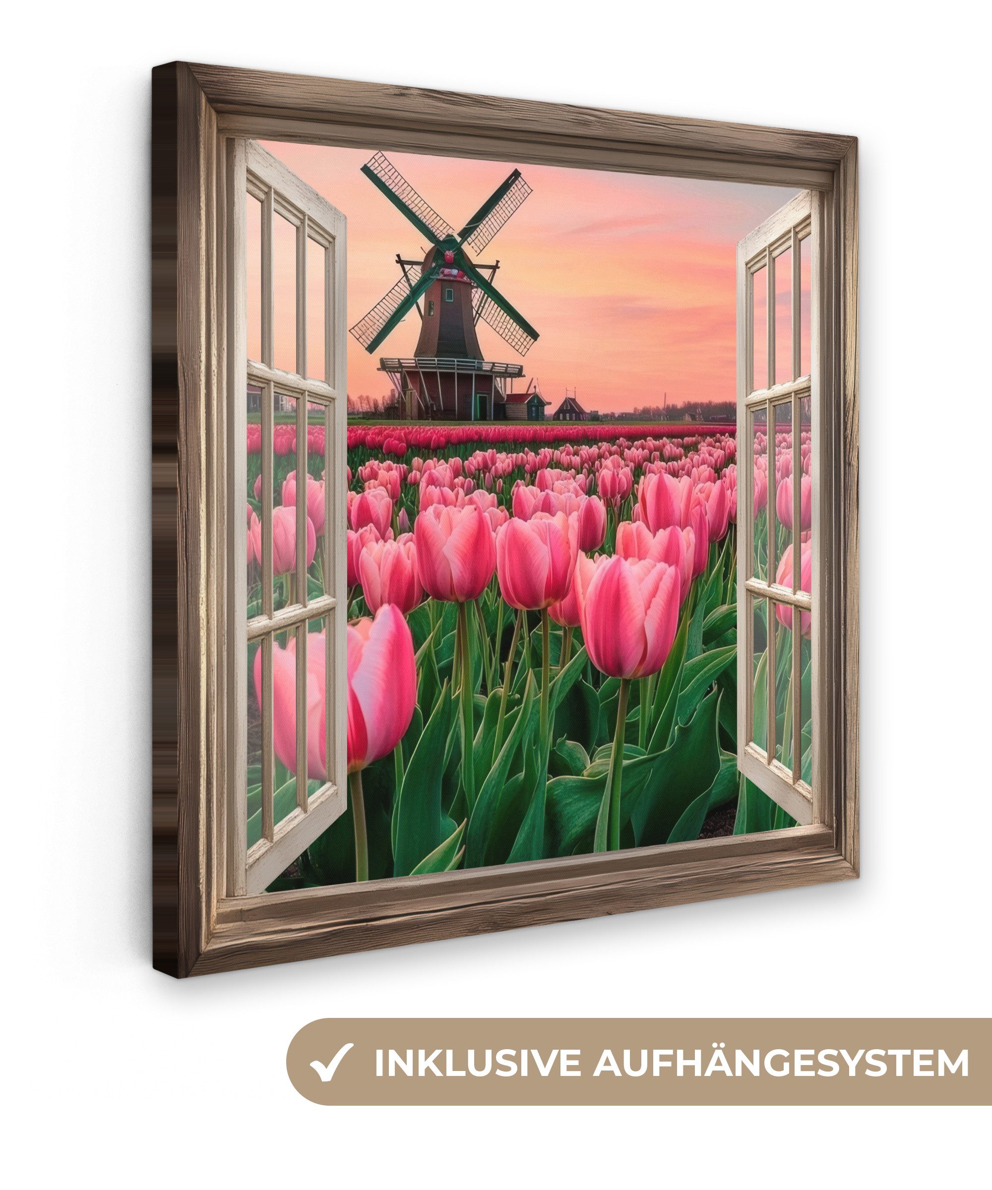 OneMillionCanvasses® Leinwandbild Ausblick - Tulpen - günstig online kaufen