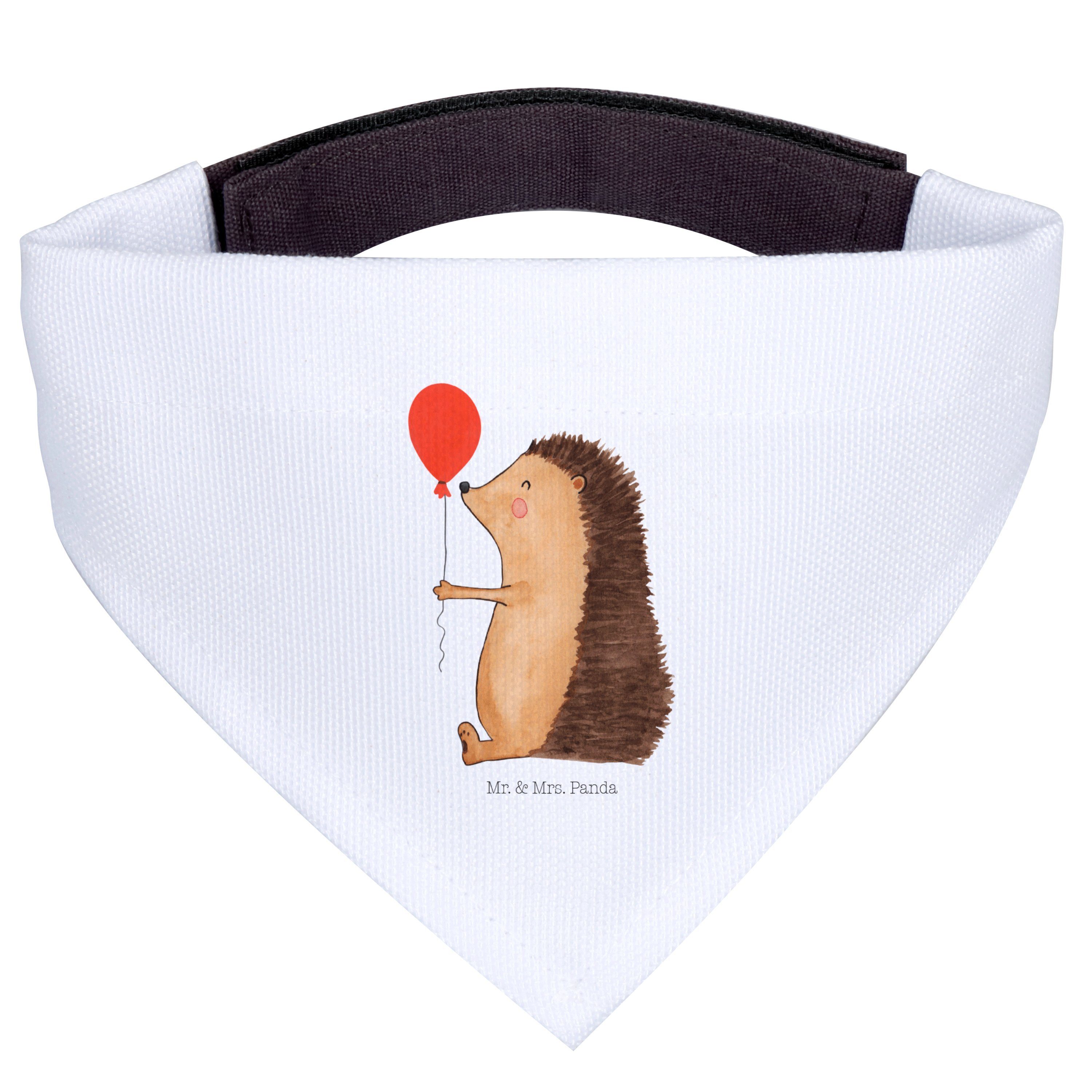 Mr. & Mrs. Panda Hundefliege Igel Luftballon, Tuch, Weiß, Halstuch, Glückwunsch, Lustige Sprüche, Polyester, Hundebandana Happy Birthday Tuch für Hunde