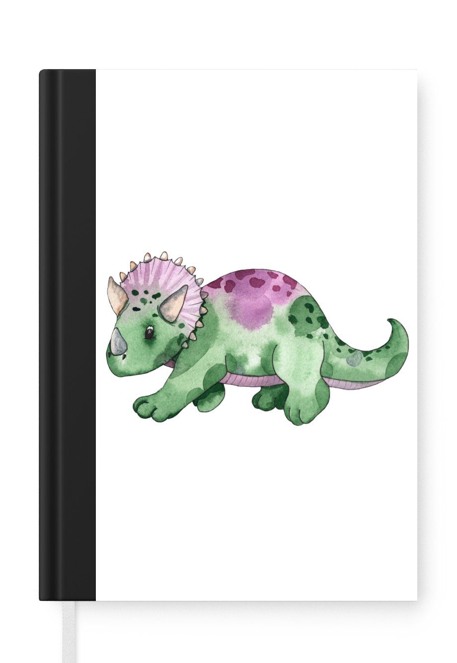 MuchoWow Notizbuch Dinosaurier - Grün - Kinderzimmer - Jungen - Mädchen - Kinder, Journal, Merkzettel, Tagebuch, Notizheft, A5, 98 Seiten, Haushaltsbuch