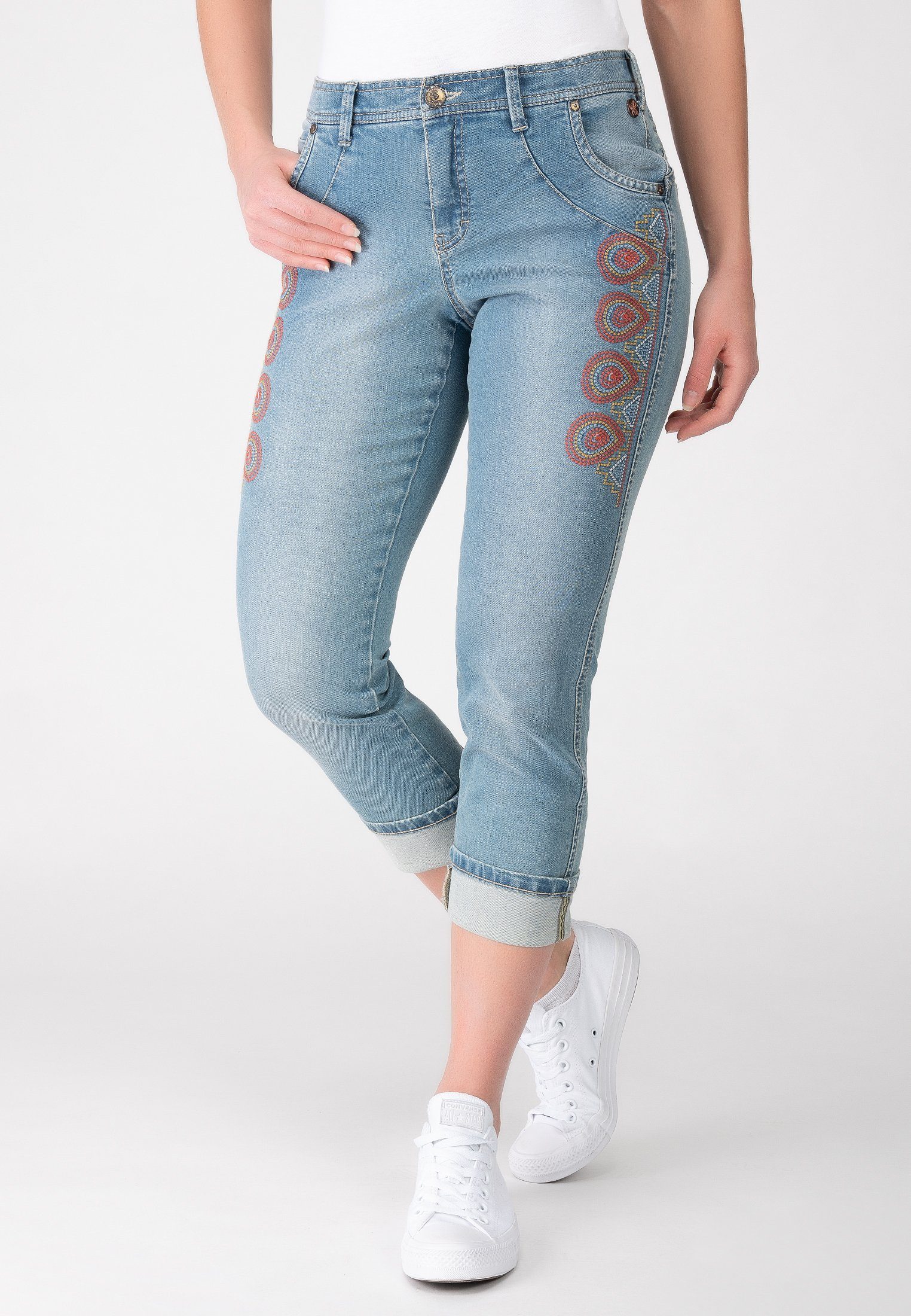 Recover Pants 7/8-Jeans mit Stickerei