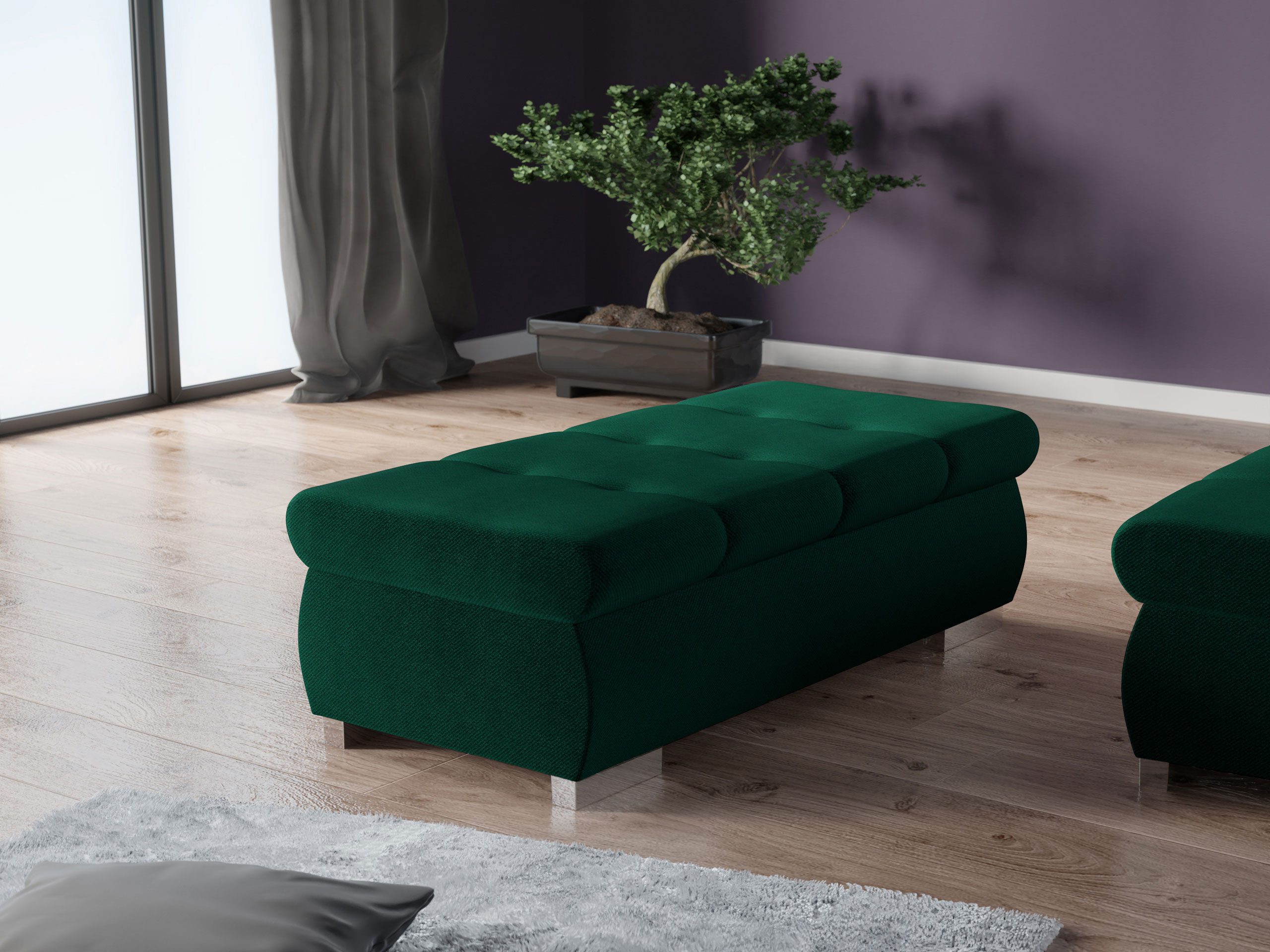 MIRJAN24 Polsterhocker Orkan Groß, Holzkonstruktion, 120x60x39 günstig online kaufen