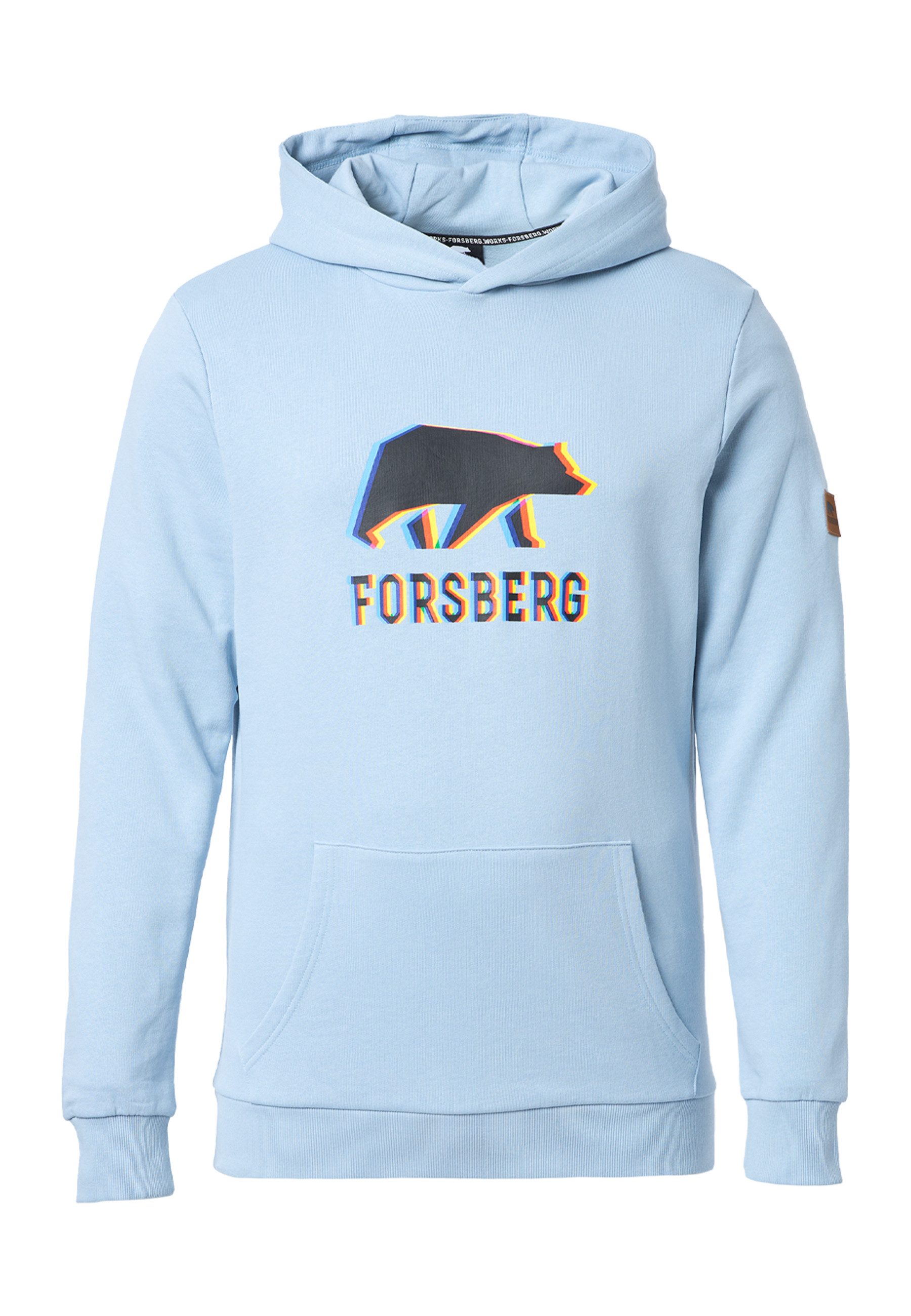 FORSBERG Sweatshirt Hoodie mit schwarzem Anaglyph-Logo