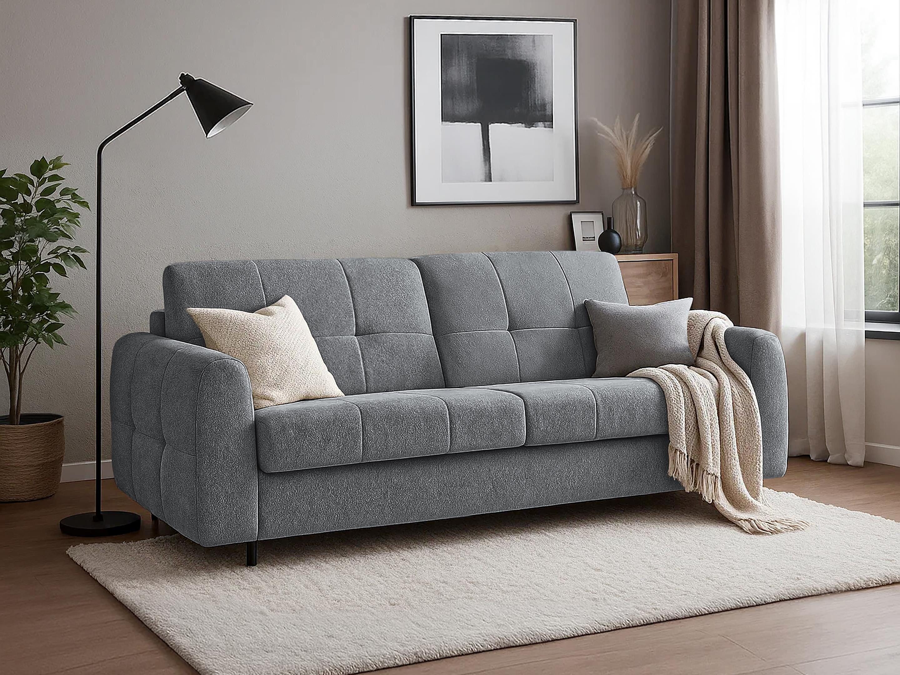 Beautysofa Schlafsofa Pireus modernes Sofa mit italienischem Klappmechanismus und Matratze, in 3 Größen & 6 Farben, Bettkasten und Schlaffunktion