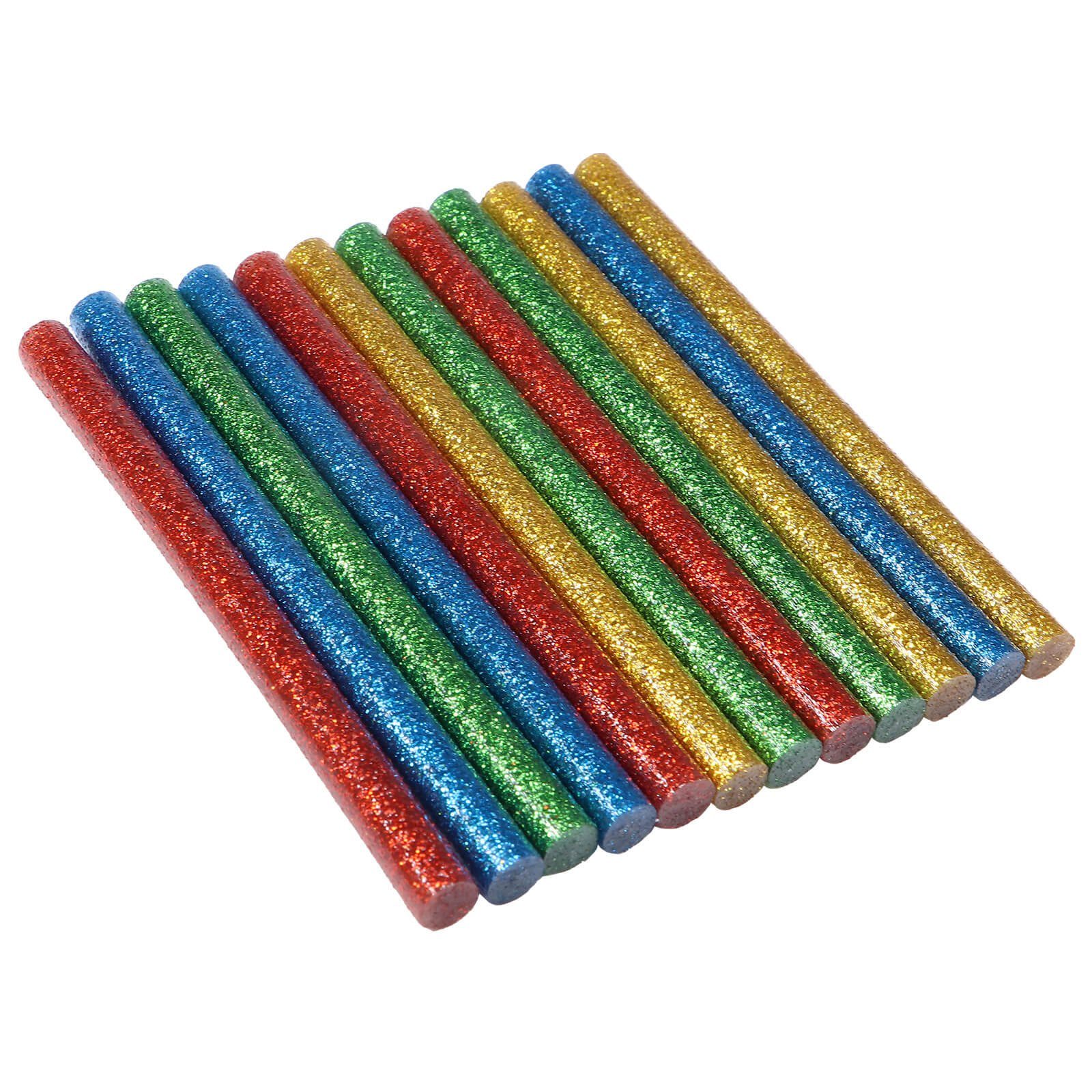 Easy Work Klebesticks 12 Heißklebestifte Klebestifte 7,2mm x 100mm Klebesticks farbig, (12-tlg), bunt mit Glitzer