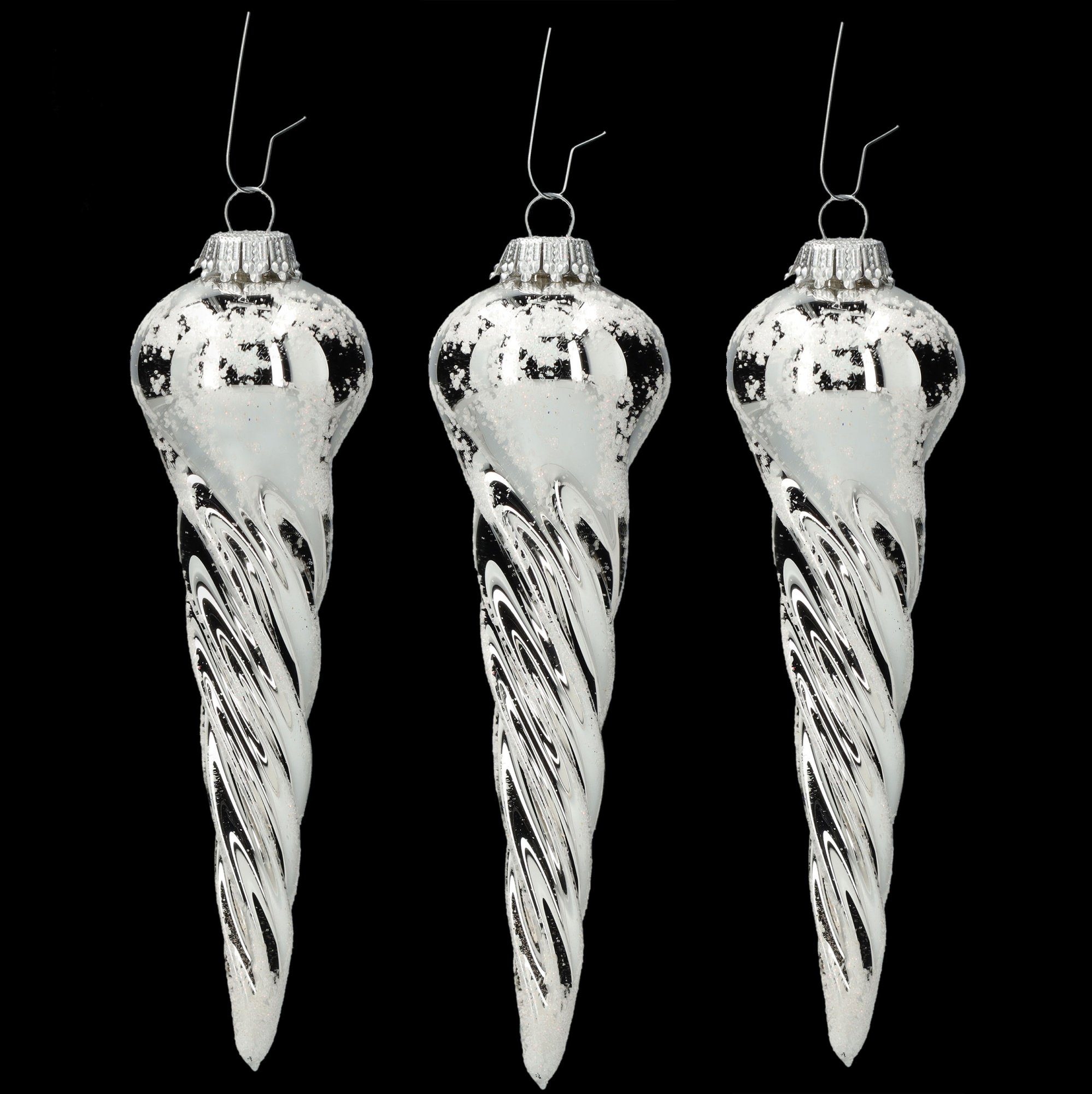 Figuren Shop GmbH Christbaumschmuck Weihnachtskugeln 3er Set - Einhorn-Hörner - Fantasy Weihnachtsdeko (3-tlg)