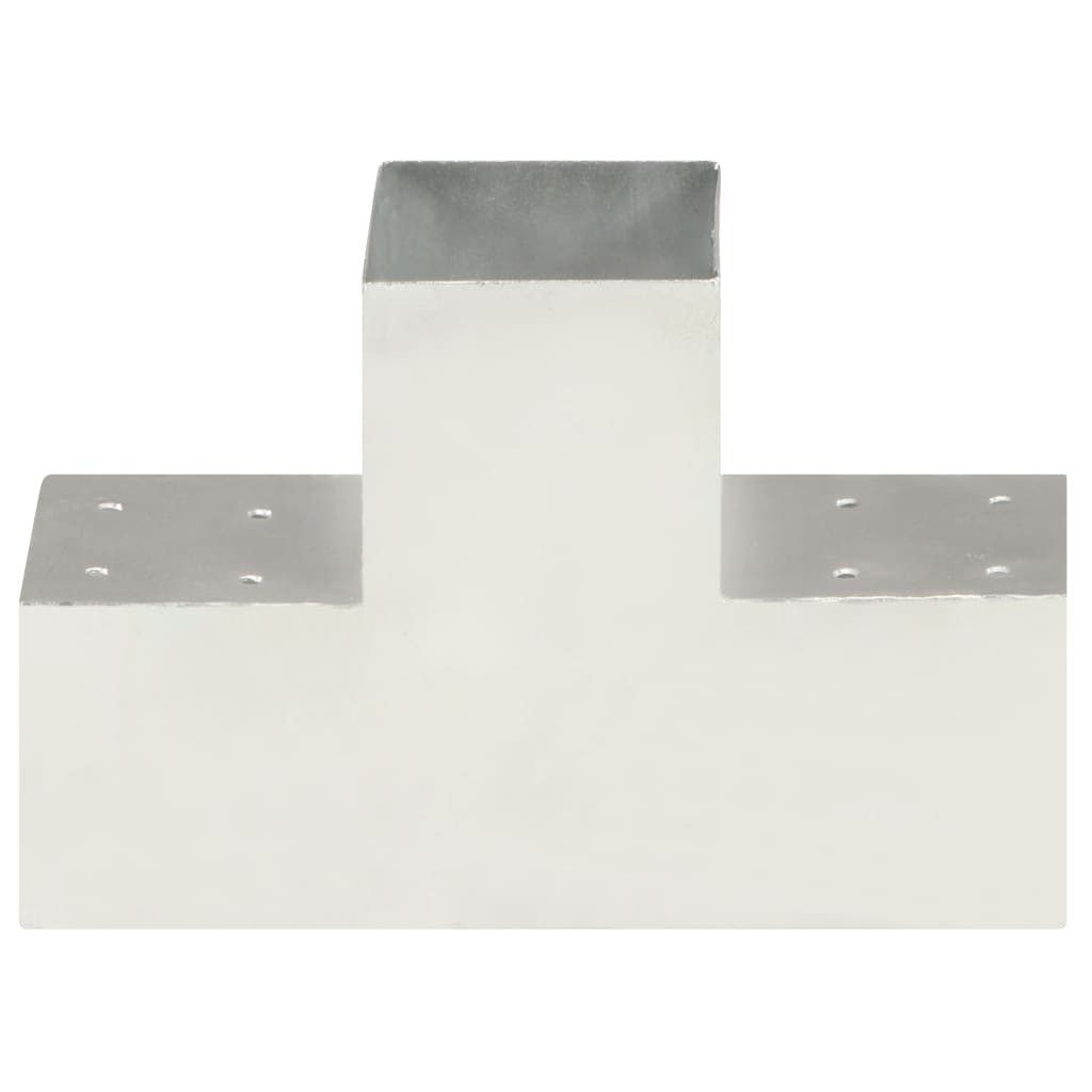vidaXL Zaunpfosten Pfostenverbinder T-Form Verzinktes Metall 101 x 101 mm, (1-St)