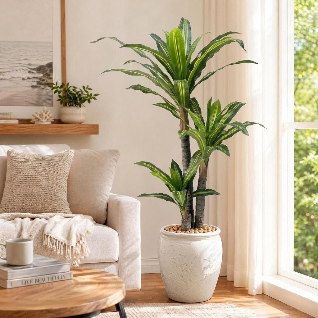 Kunstbaum Künstliche Drachenbaum Kunstpflanze 150/180cm, GarveeMore, Höhe 150 cm
