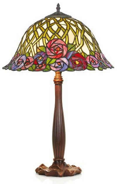 Casa Padrino Tischleuchte Tiffany Tischleuchte Hockerleuchte Durchmesser 40 cm - Leuchte Lampe
