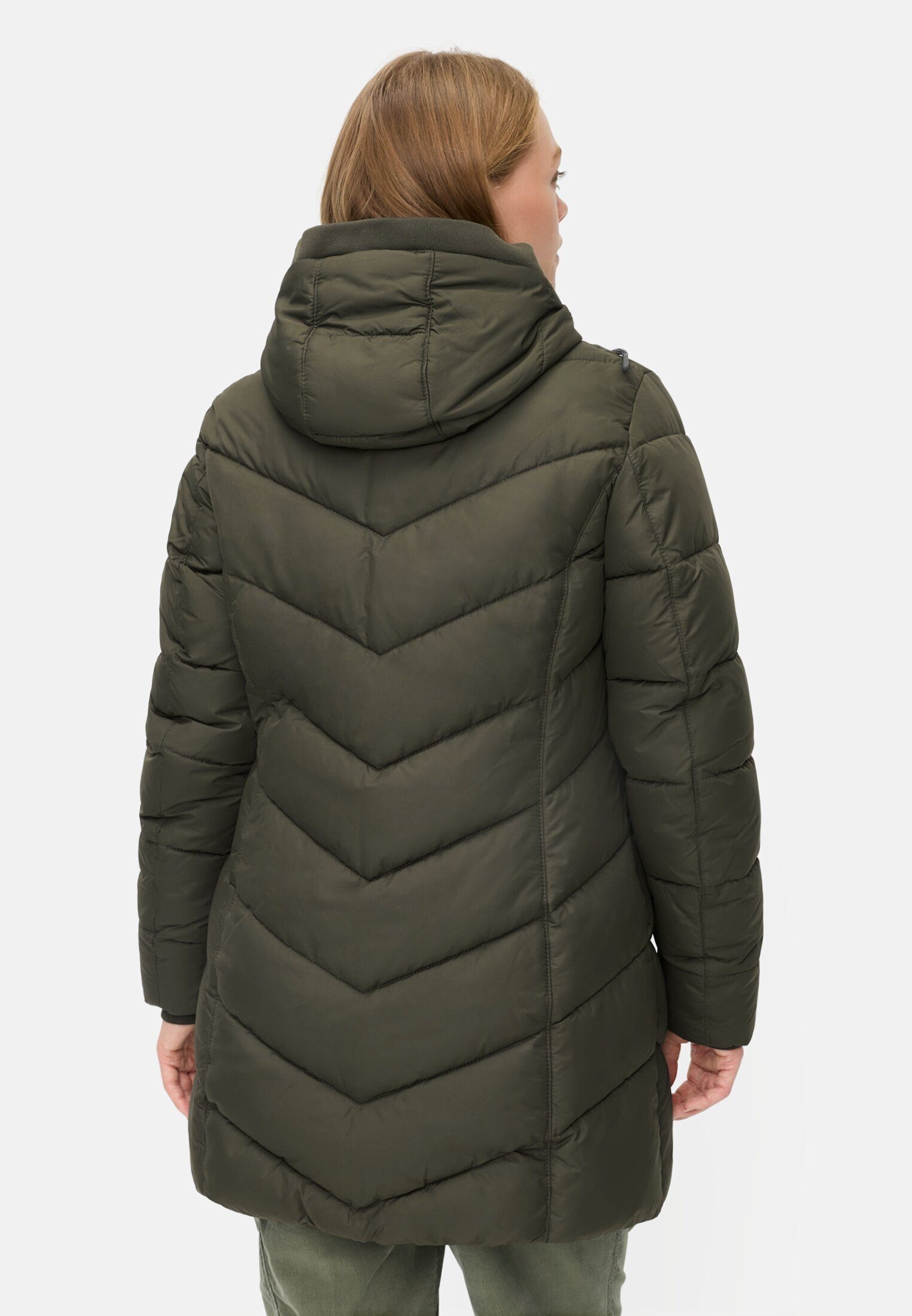 camel active Steppjacke mit abnehmbarer Kapuze Langarm