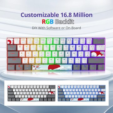 SOLIDEE RGB-Hintergrundbeleuchtung Gaming-Tastatur (Ultimatives Gaming-Erlebnis, Kompakte 60 % Tastatur für FPS-Spieler)