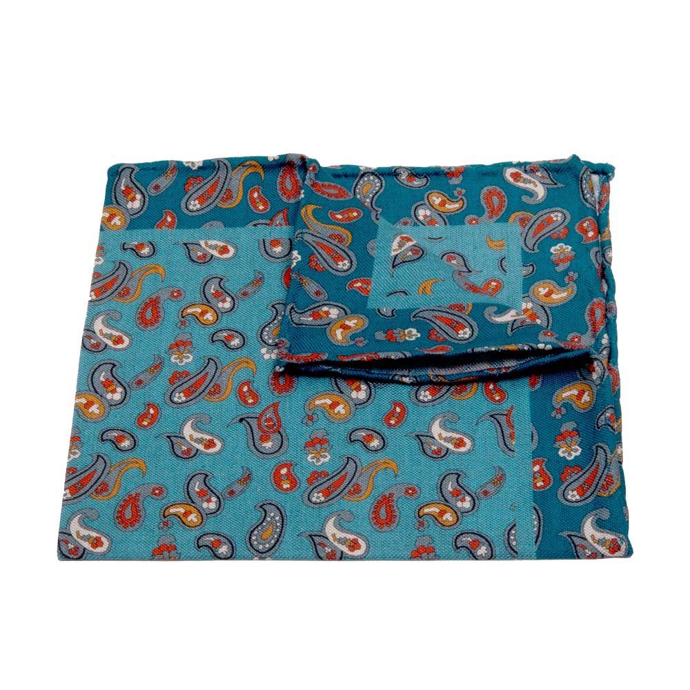 BGENTS Einstecktuch Handrolliertes Einstecktuch aus Baumwoll-/Leinen mit Paisley-Muster