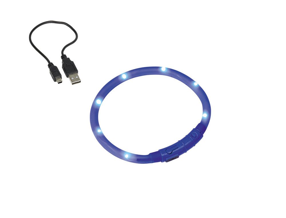 Hundehalsbandleuchte Nobby LED Leuchthalsband Visible blau für Hunde