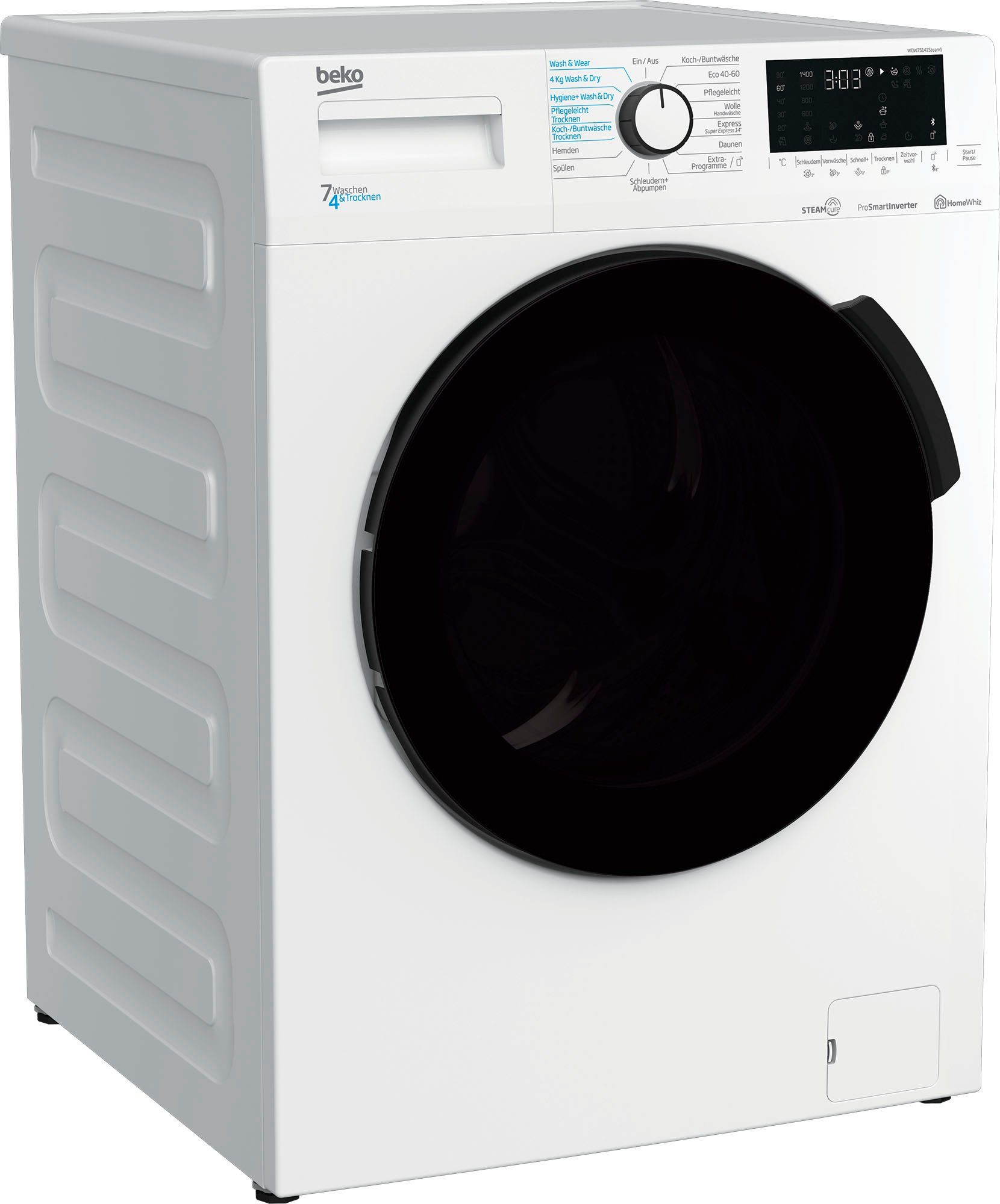 Image of BEKO Waschtrockner WDW75141Steam1, 7 kg, 4 kg, 1400 U/min, Energieeffizienzklasse Wasch-Zyklus D