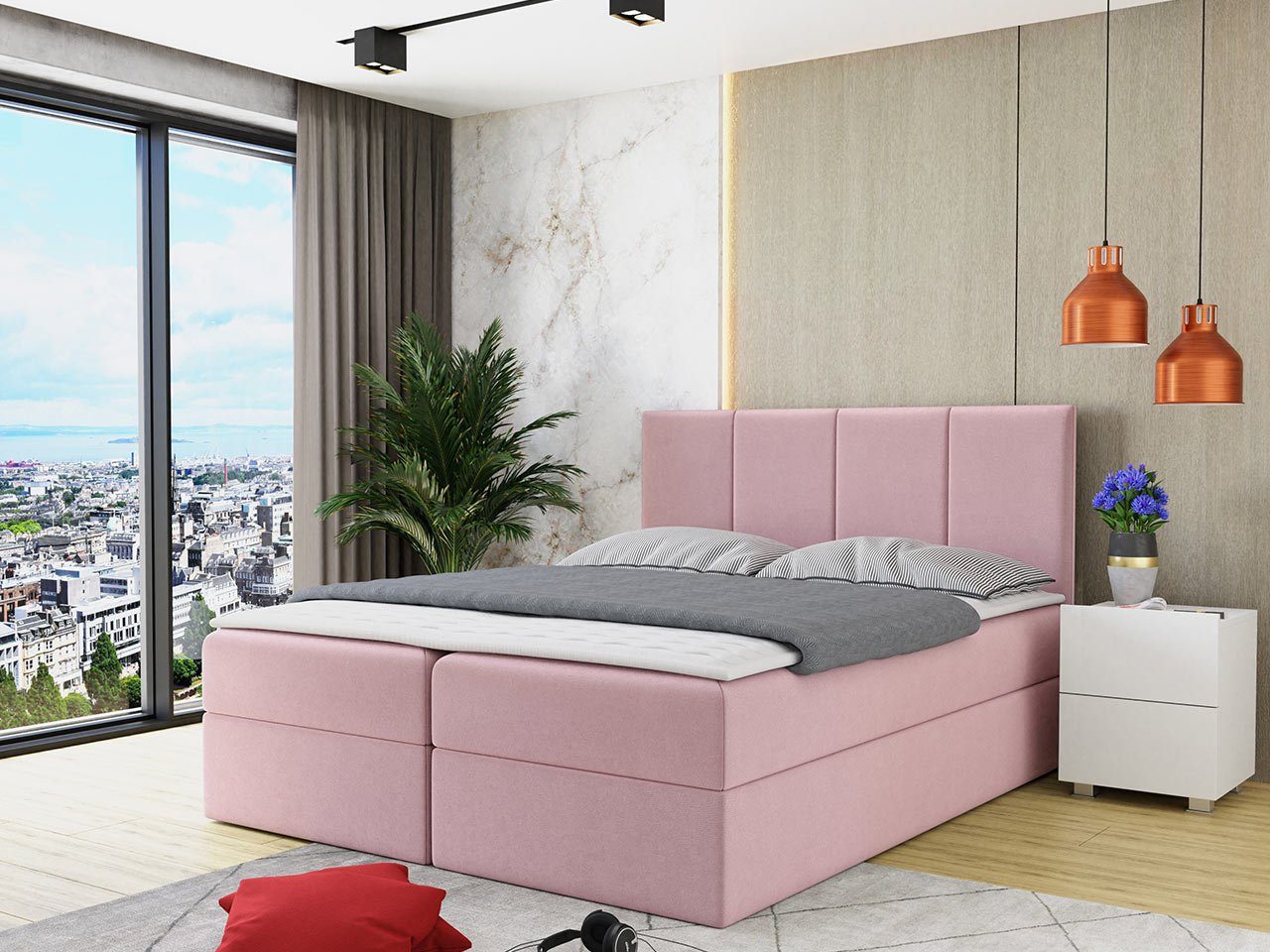 MIRJAN24 Boxspringbett Rebos (Lattenrost, Kopfteil und günstig online kaufen