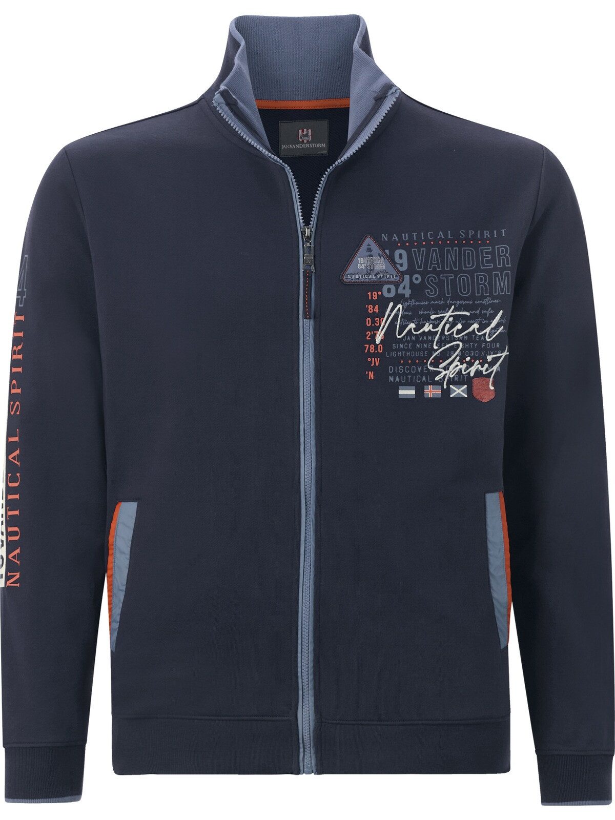 Jan Vanderstorm Sweatjacke LINDSEN mit elastischem Saumbund